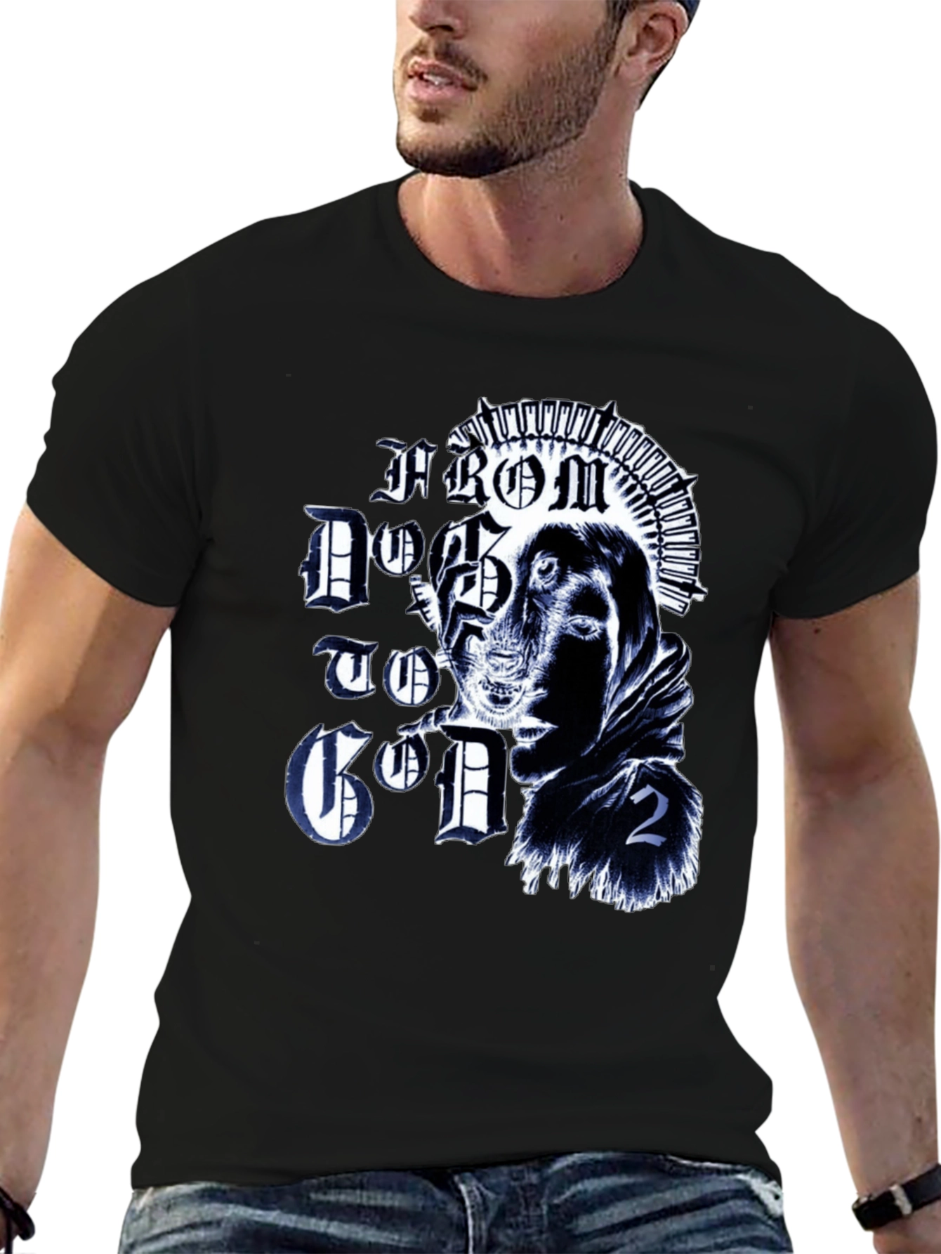 From Dog to God 2 Black Graphic Tee