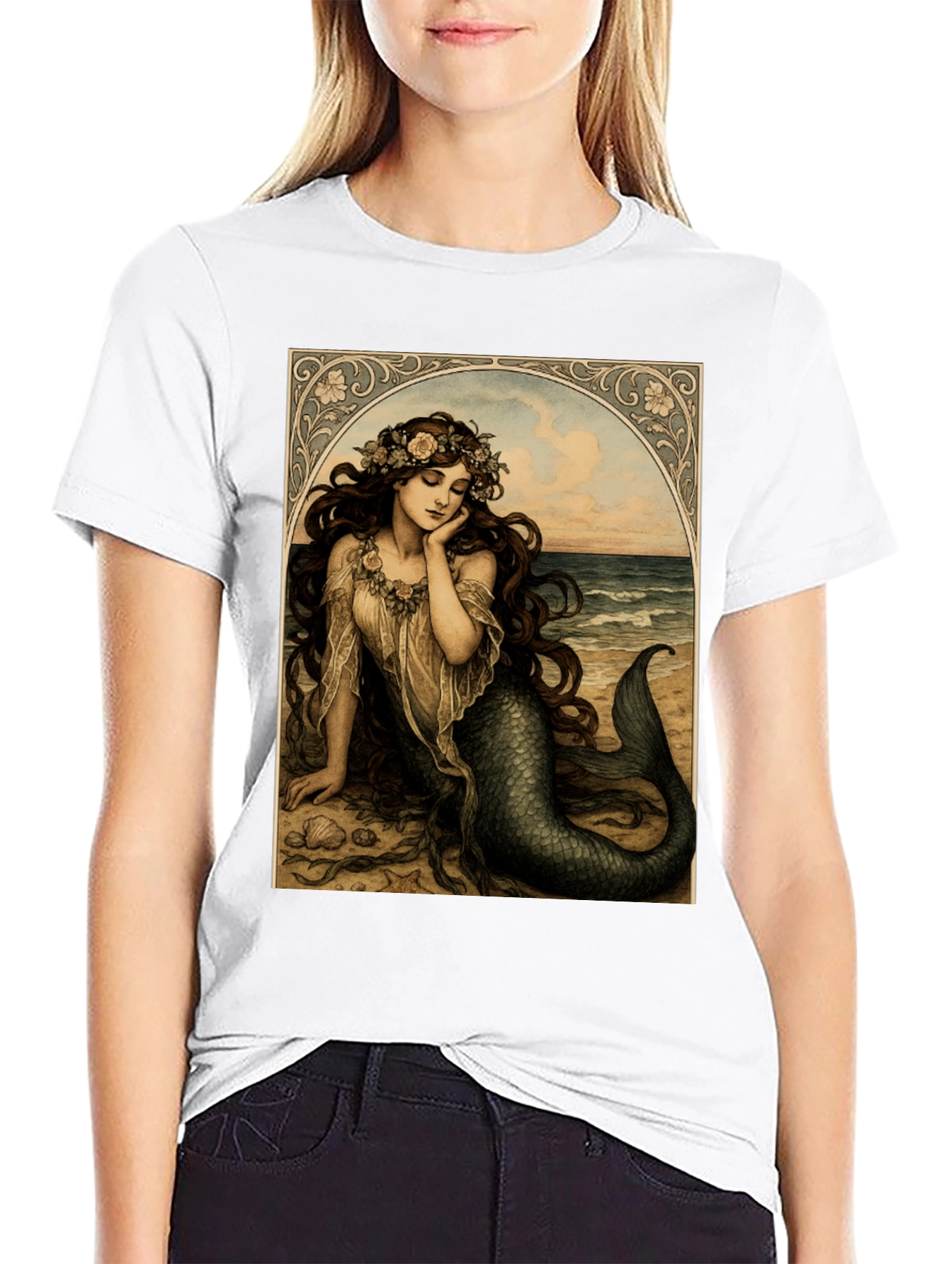 Mermaid Art T-Shirt - Sea Maiden Graphic Tee