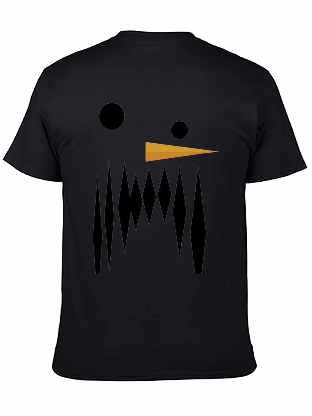Abstract Snowman Graphic Tee - Black Cotton Blend