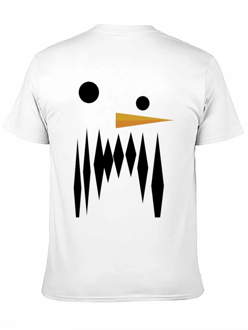 Abstract Snowman Graphic Tee - Black Cotton Blend