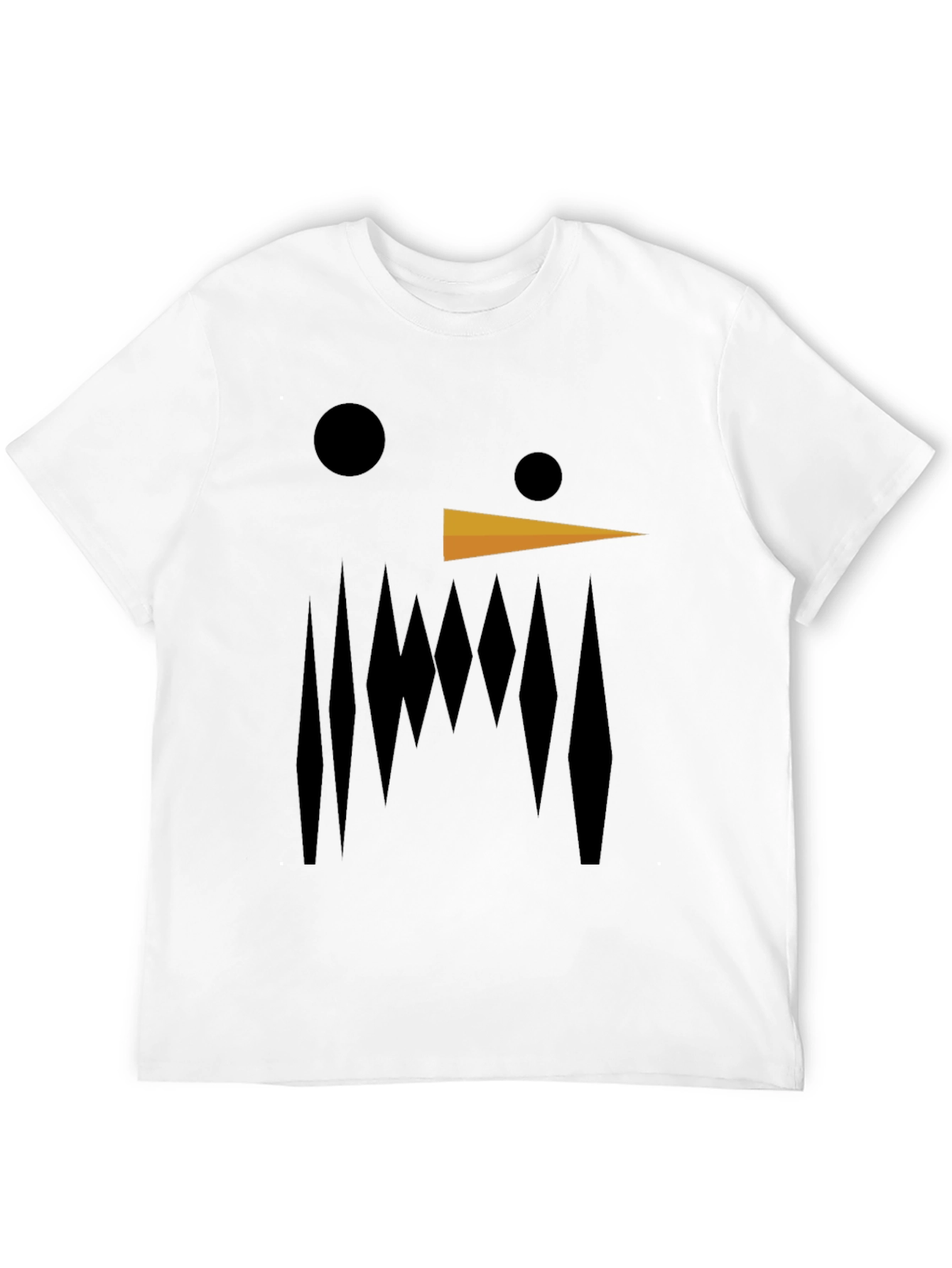 Abstract Snowman Graphic Tee - Black Cotton Blend