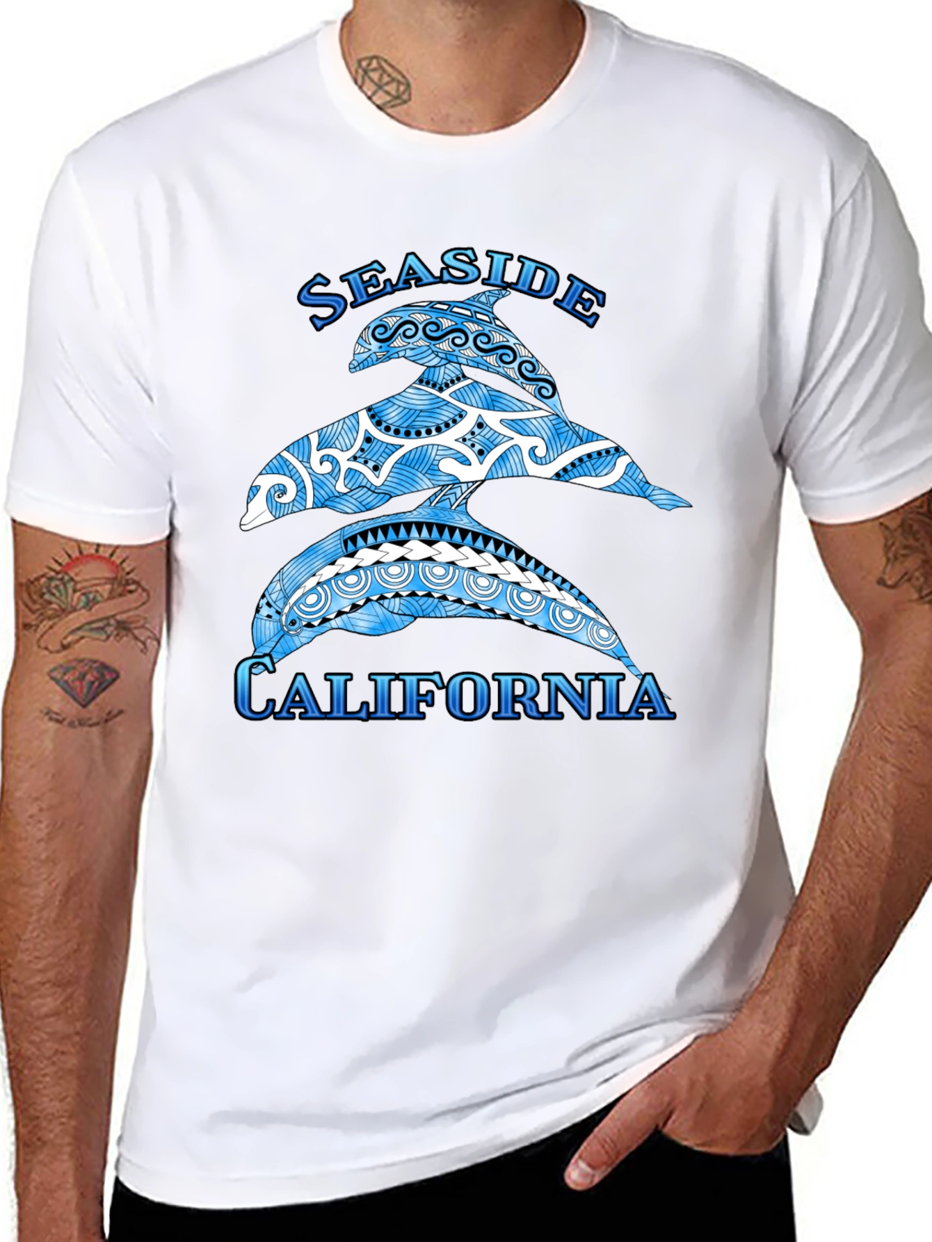 Seaside California Dolphin Graphic T-Shirt
