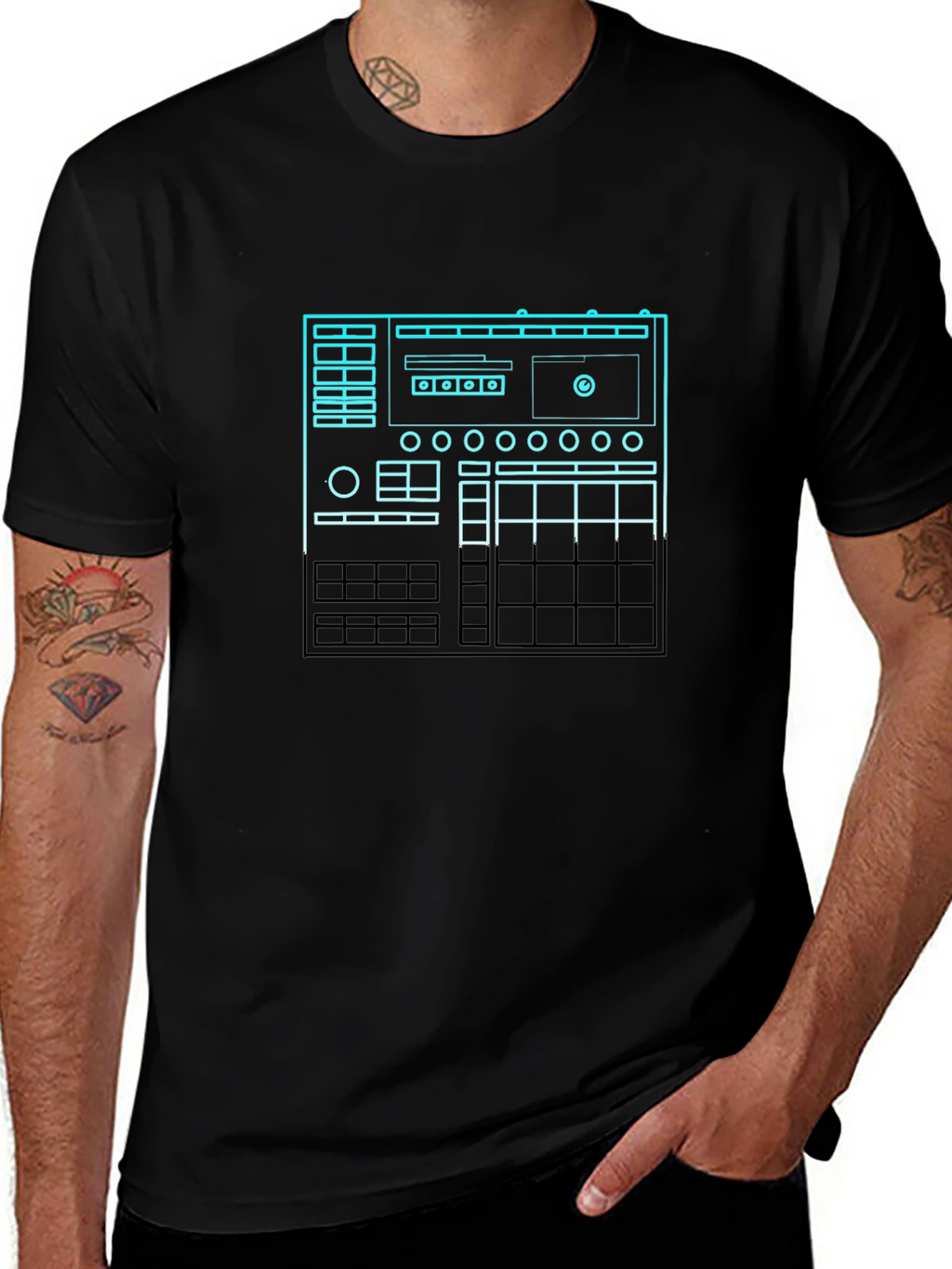 DJ Mixer Graphic Tee - Black Cotton T-Shirt