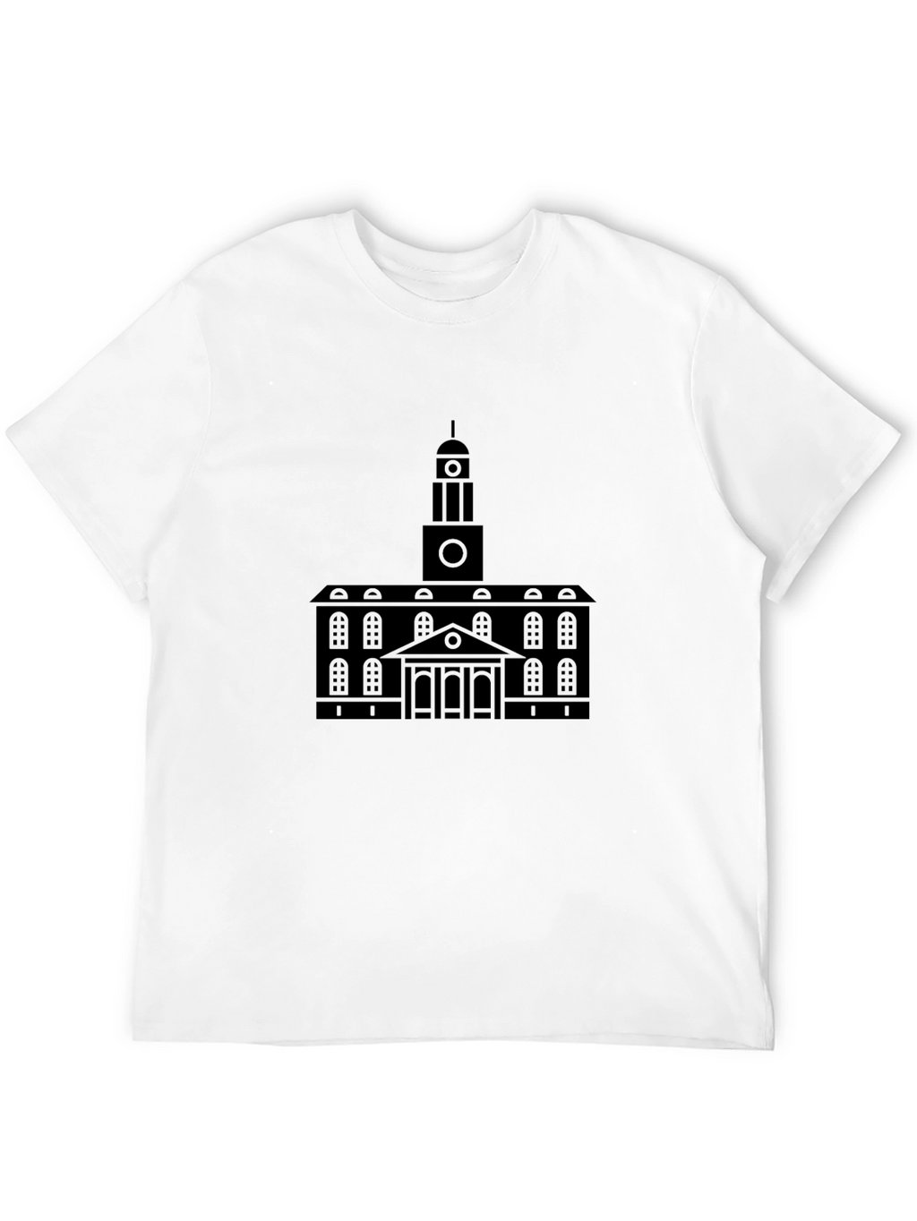 Black Building Print Crew Neck T-Shirt
