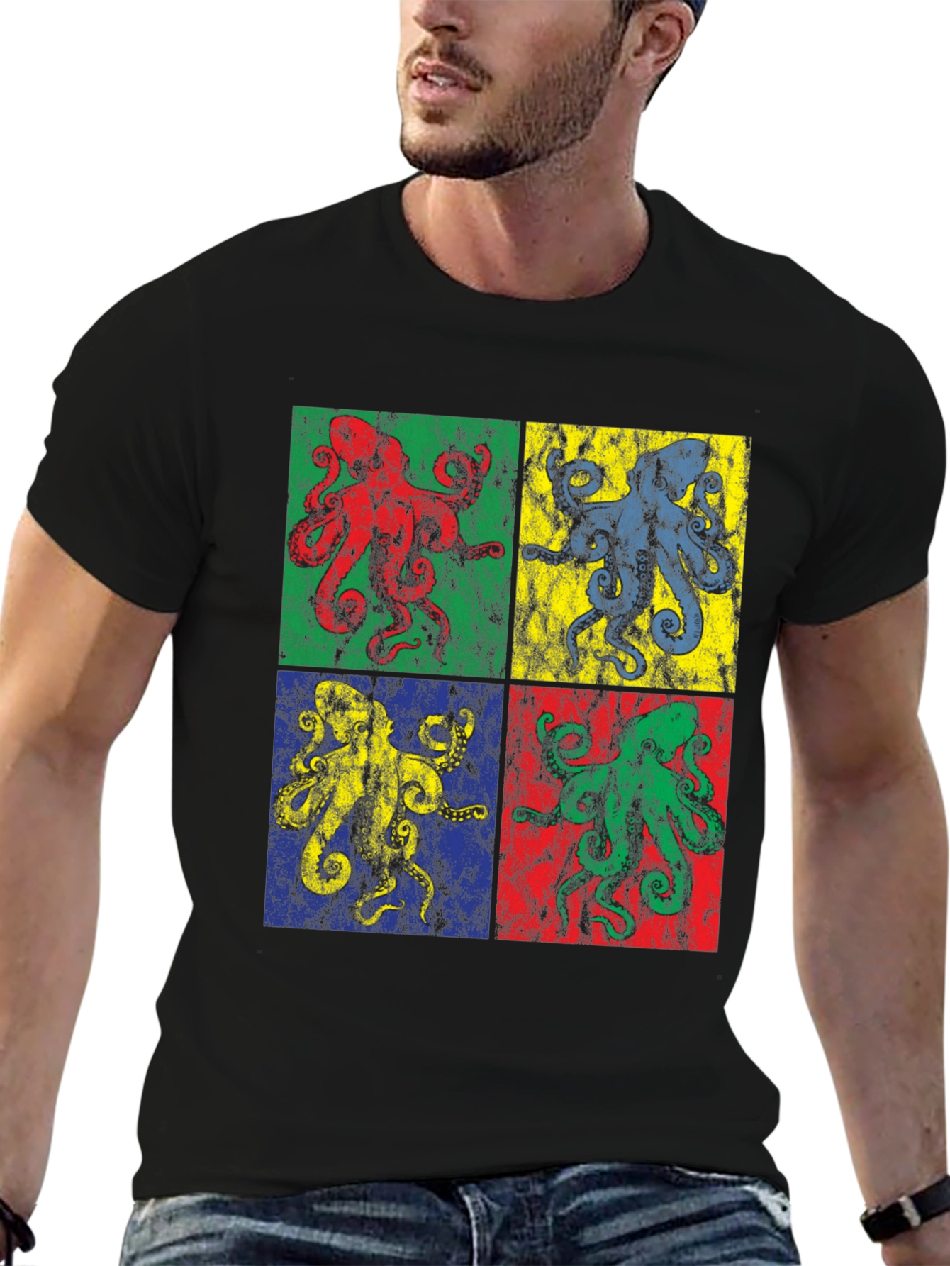 Retro Octopus Pop Art Graphic Tee