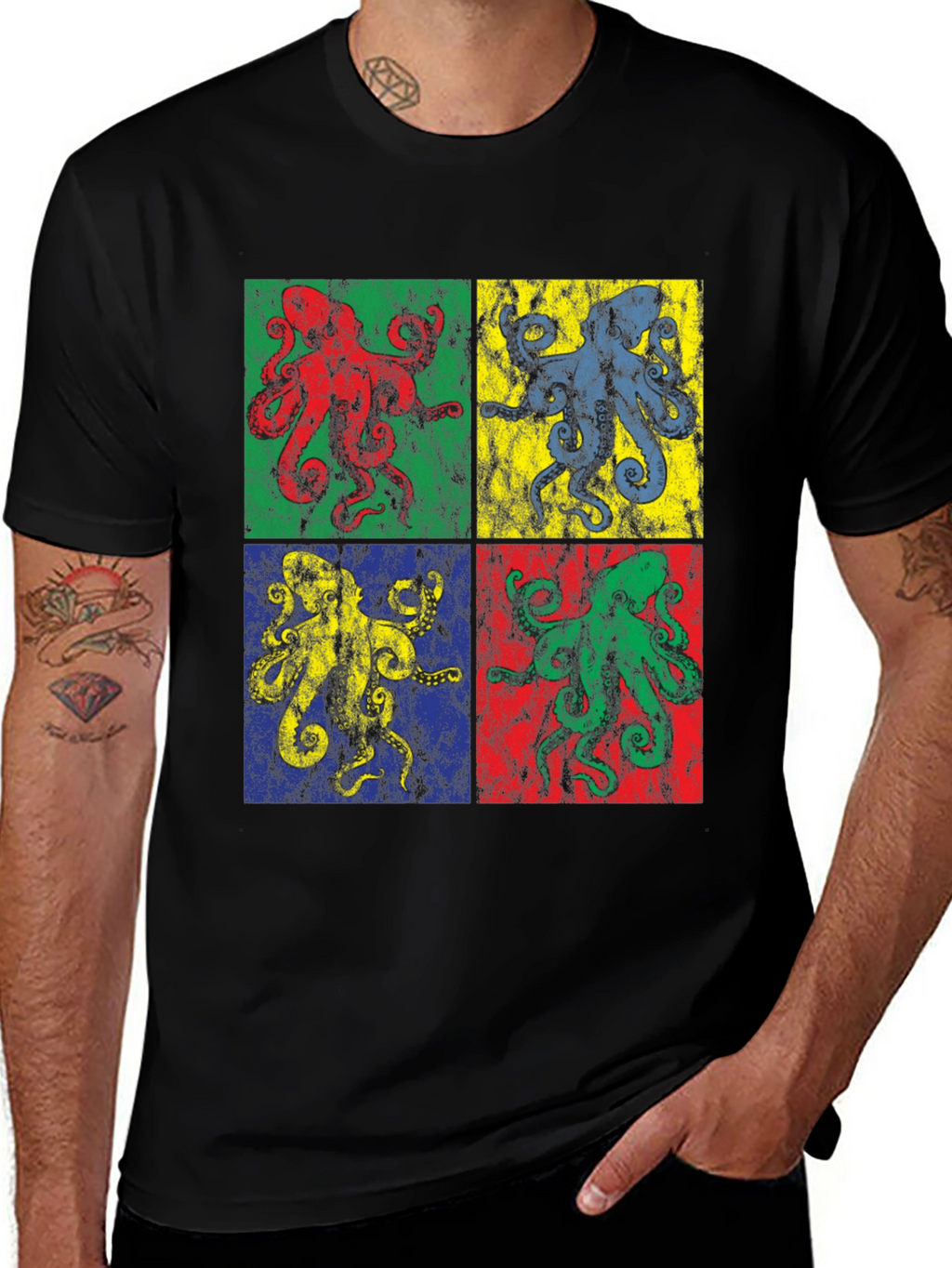 Retro Octopus Pop Art Graphic Tee