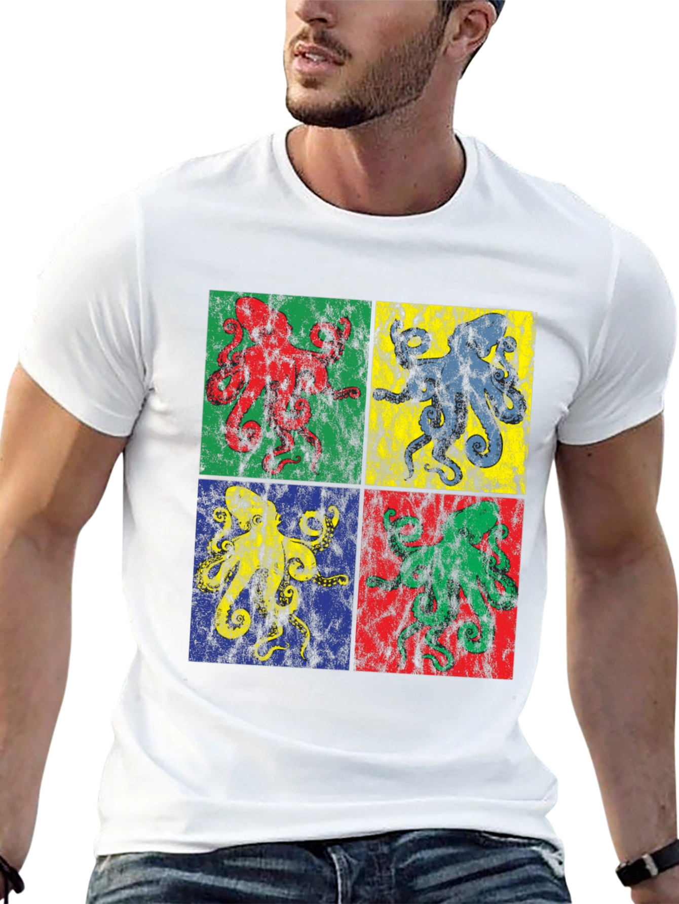 Retro Octopus Pop Art Graphic Tee