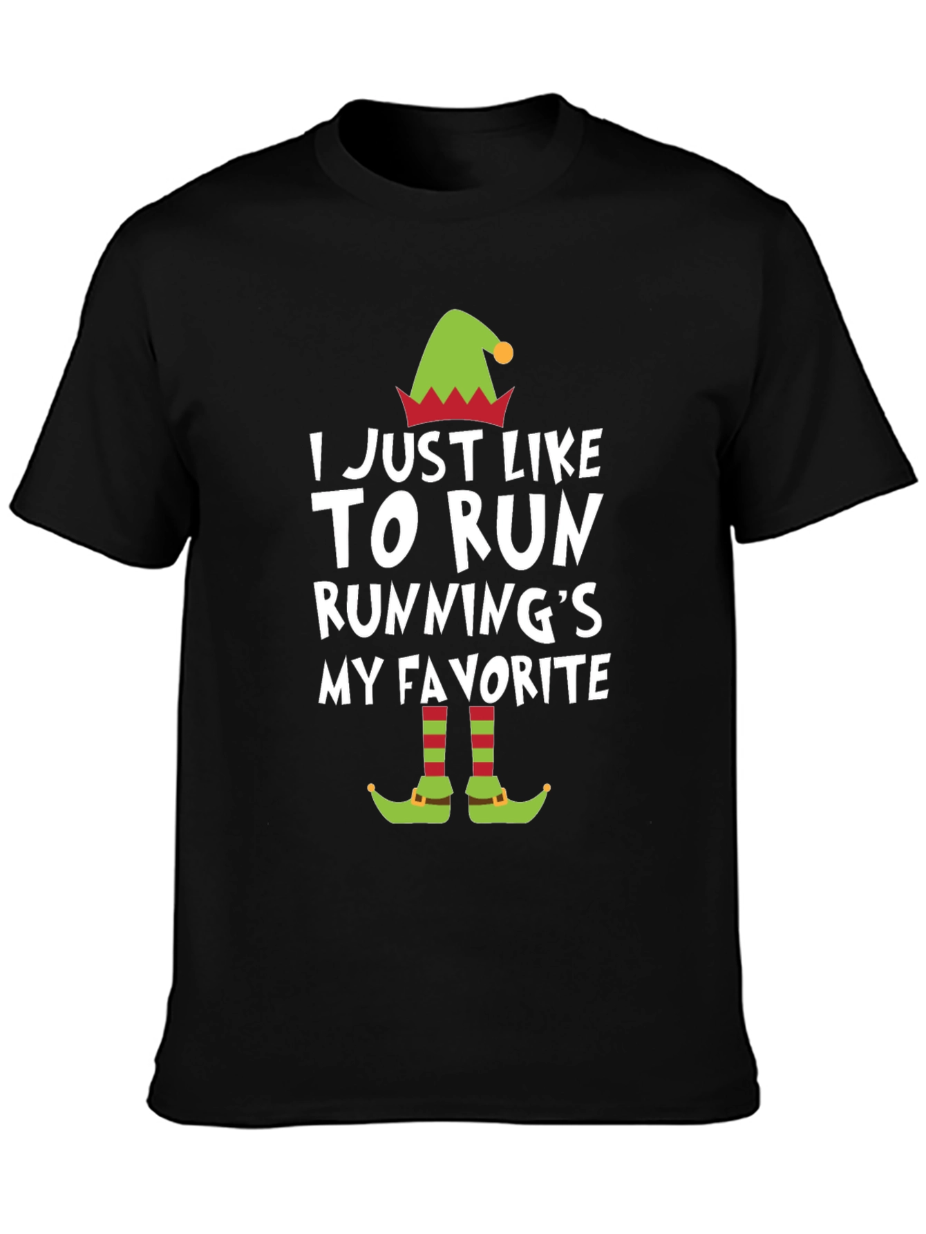 Funny Running Elf Christmas T-Shirt