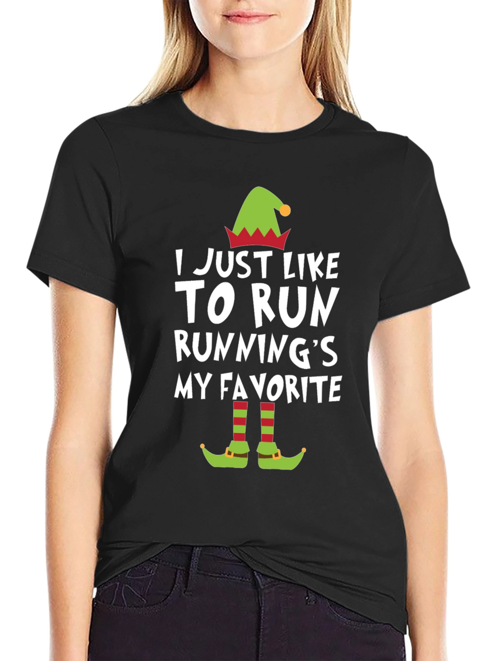 Funny Running Elf Christmas T-Shirt