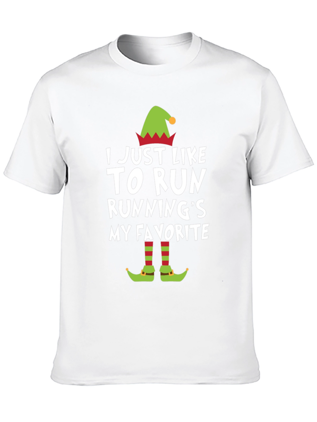 Funny Running Elf Christmas T-Shirt