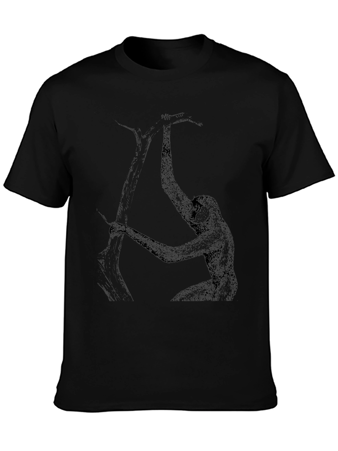 Gibbon Graphic Tee - Black Cotton T-Shirt