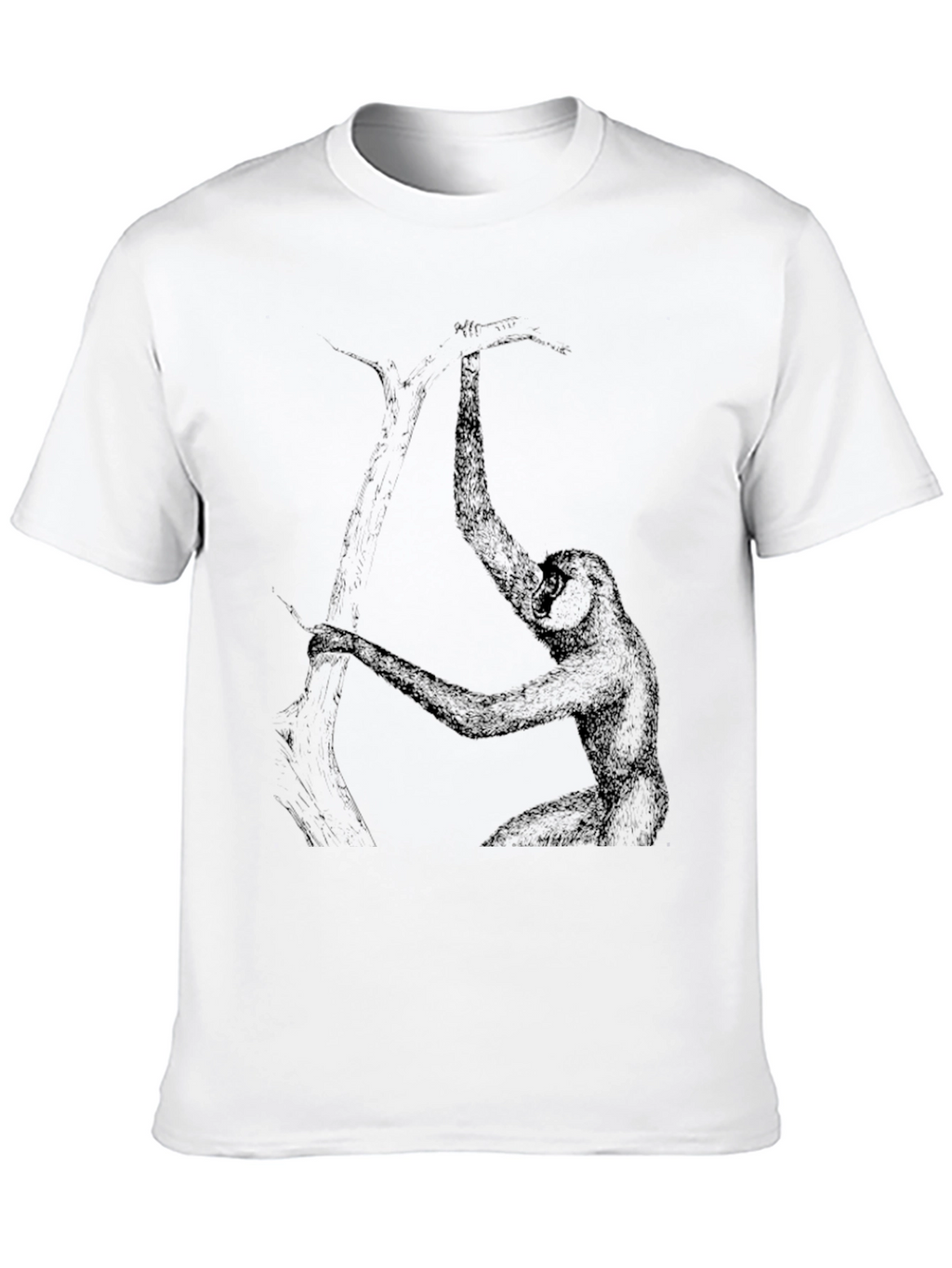 Gibbon Graphic Tee - Black Cotton T-Shirt