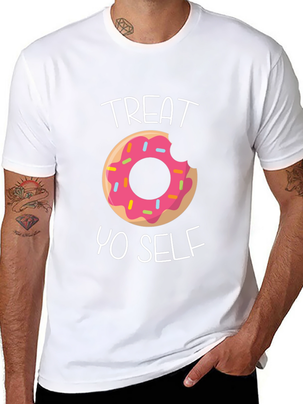 Treat Yo Self Donut T-Shirt - Funny Graphic Tee