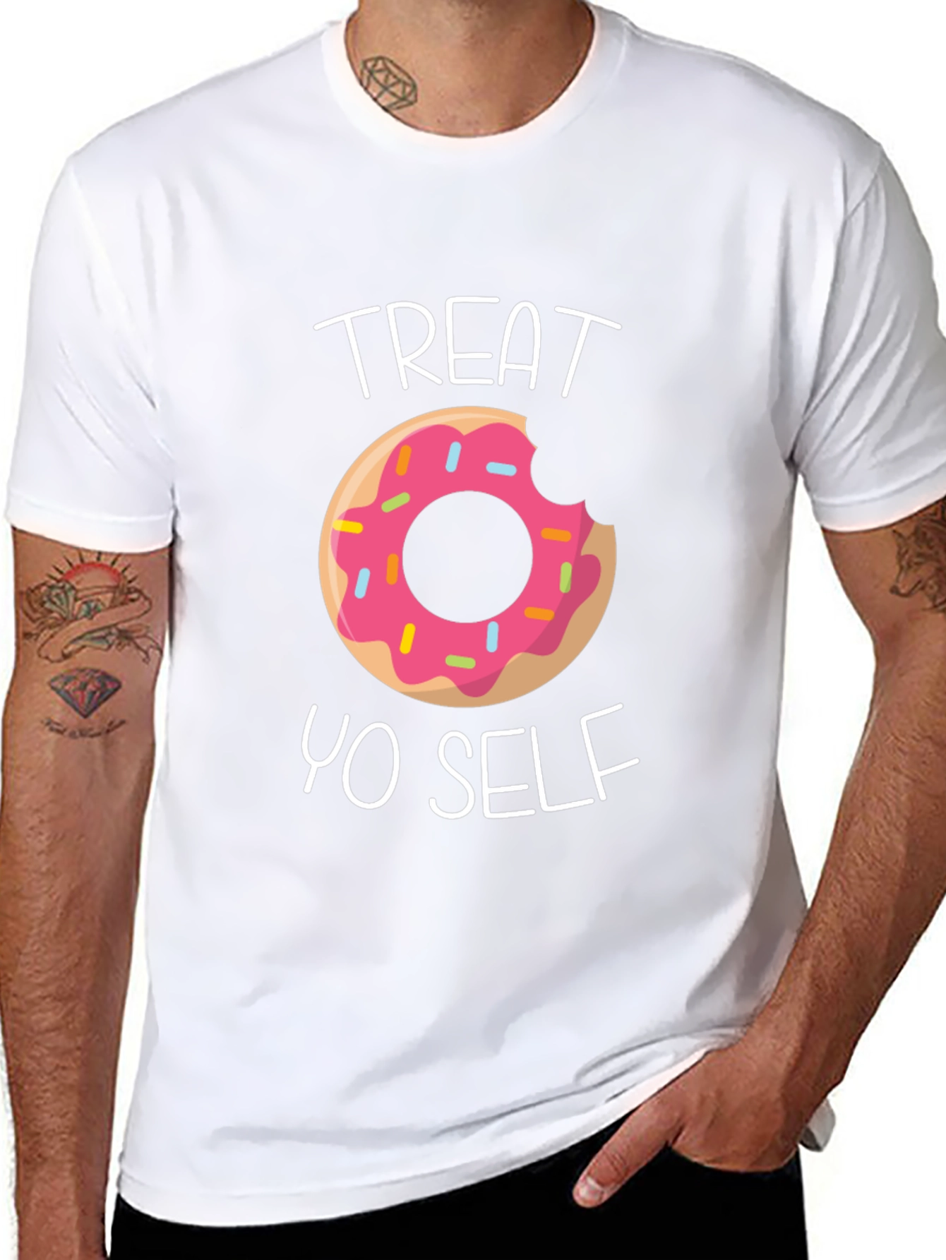 Treat Yo Self Donut T-Shirt - Funny Graphic Tee