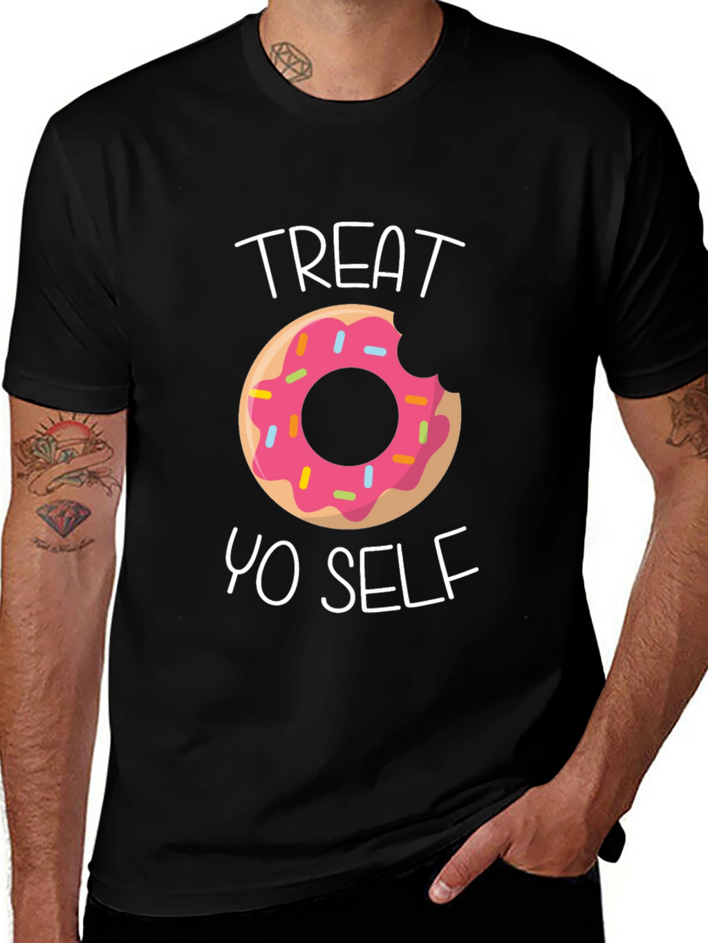 Treat Yo Self Donut T-Shirt - Funny Graphic Tee