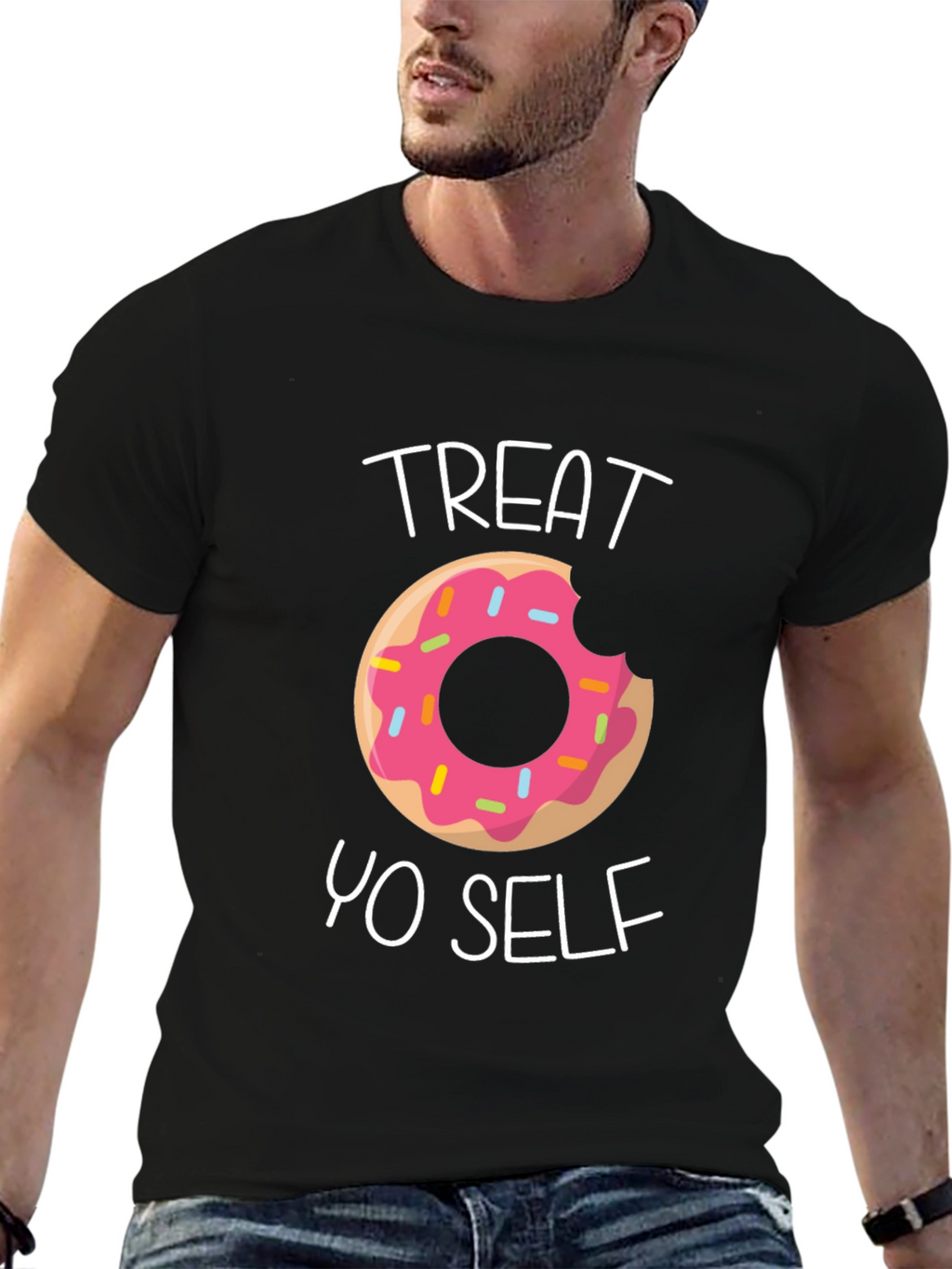 Treat Yo Self Donut T-Shirt - Funny Graphic Tee