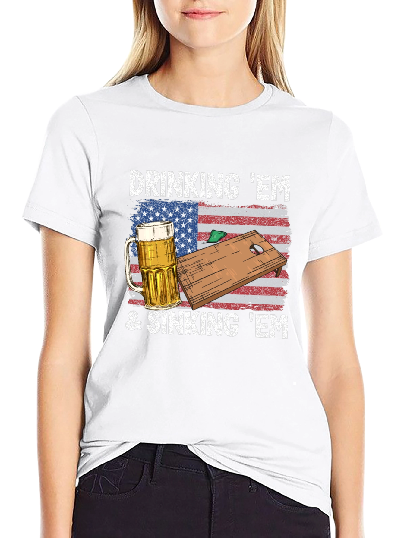 Drinking & Sinking Em Cornhole T-Shirt