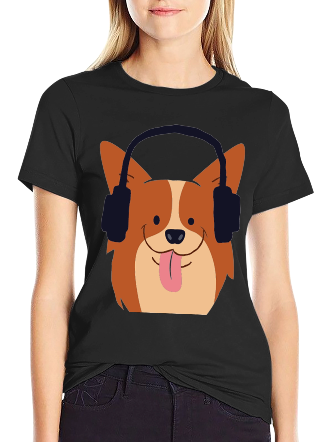 Dog with Headphones Graphic Tee - Cool & Comfy