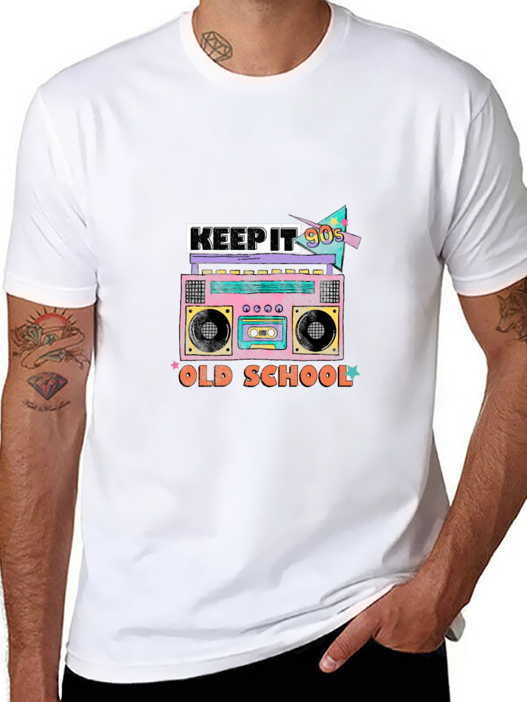 Keep It 90s Old School Black Graphic Tee
