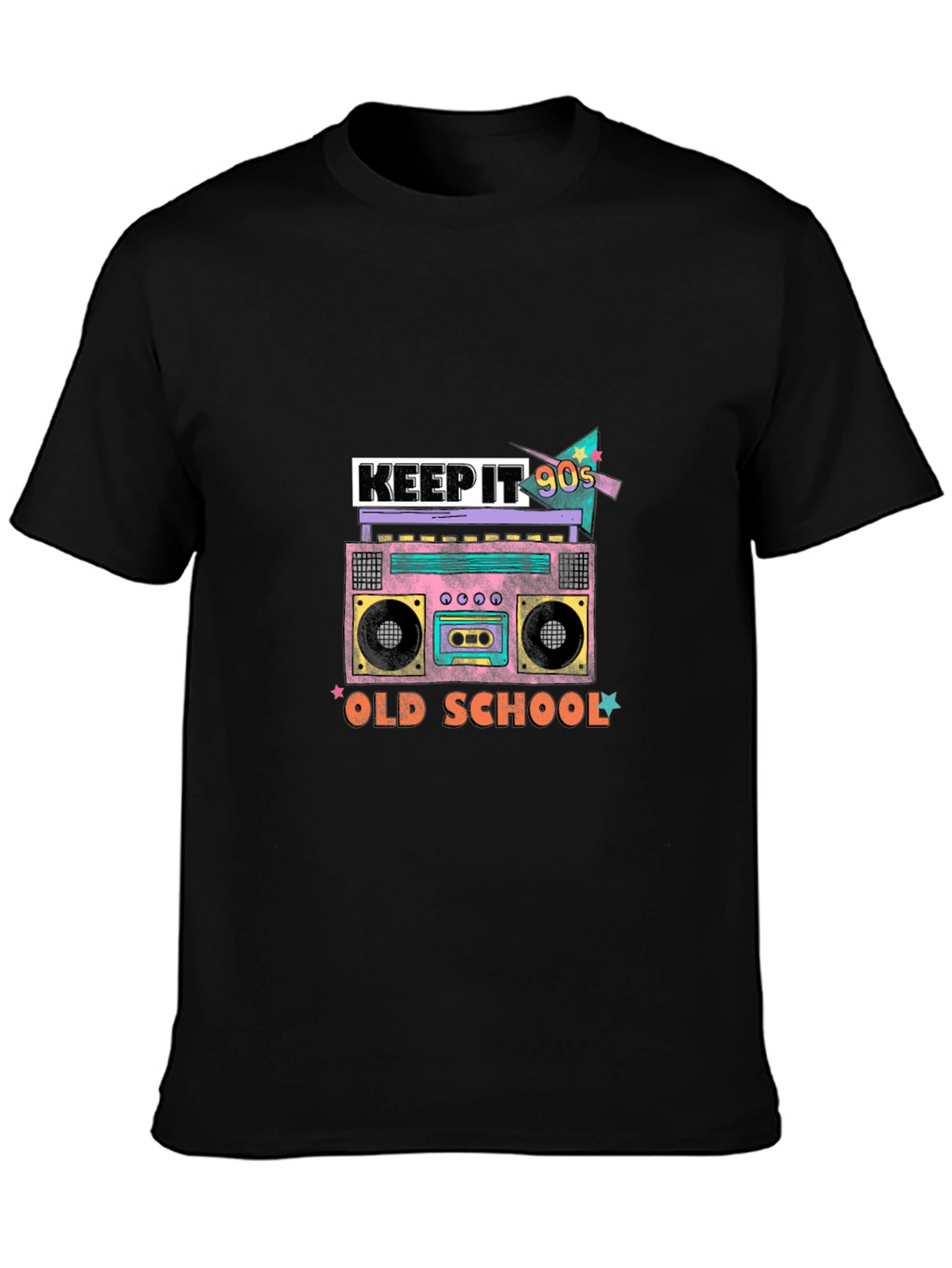 Keep It 90s Old School Black Graphic Tee