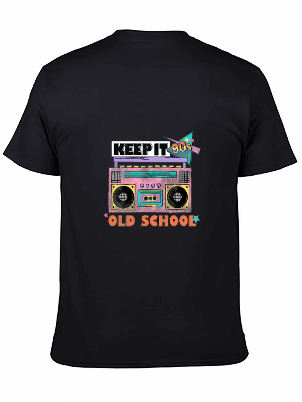 Keep It 90s Old School Black Graphic Tee
