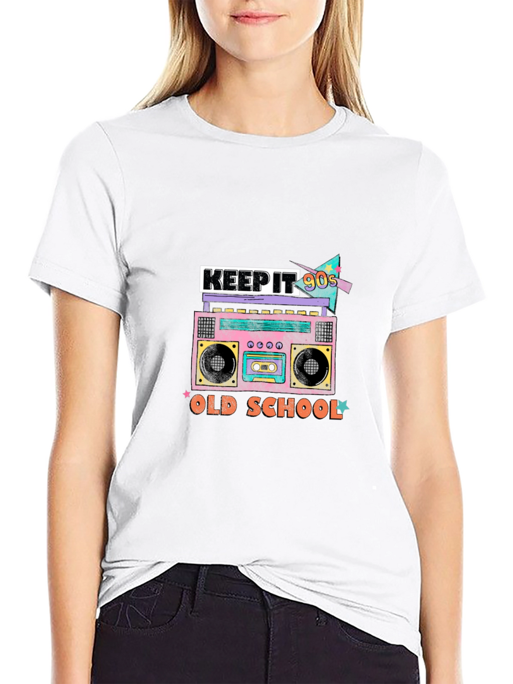 Keep It 90s Old School Black Graphic Tee