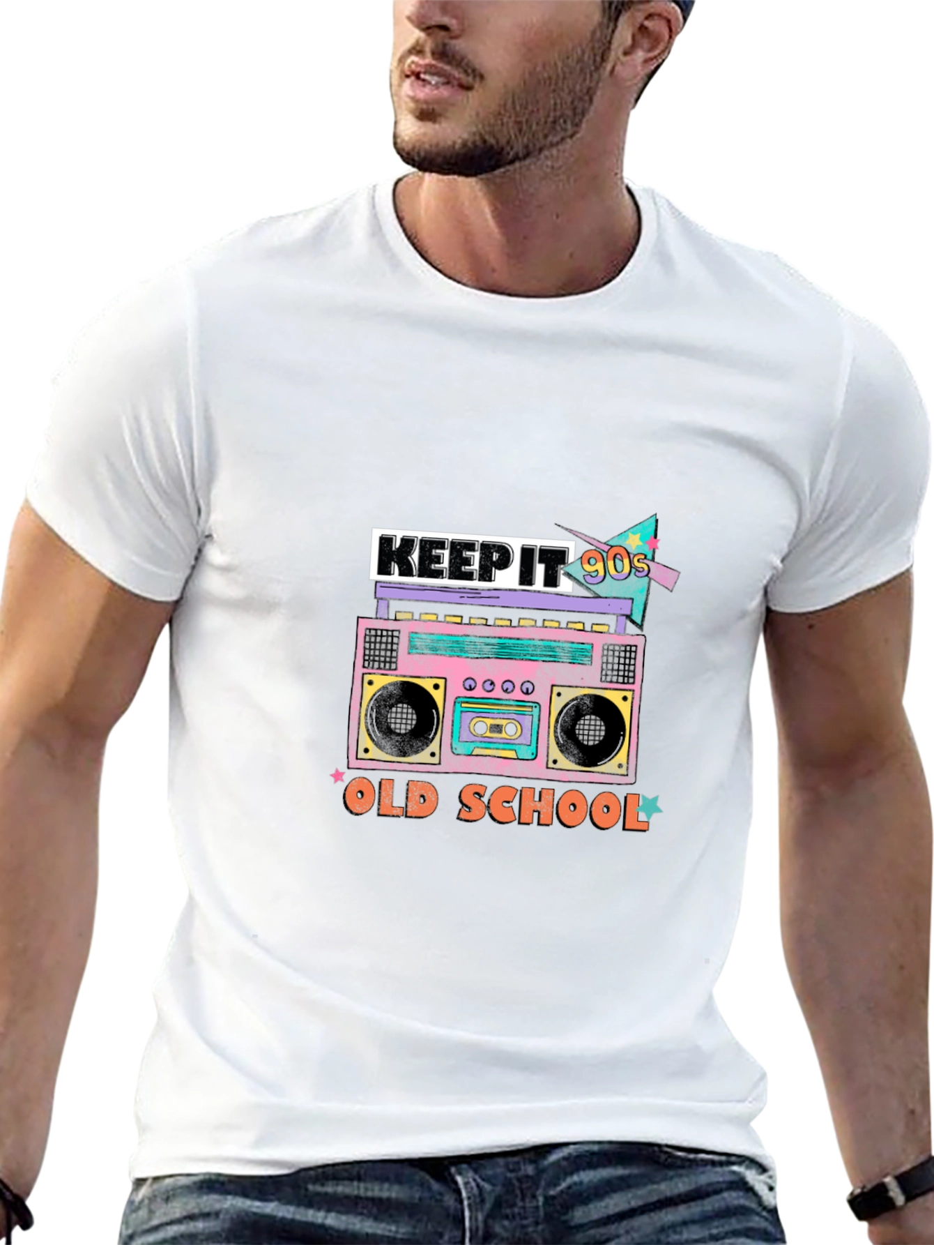 Keep It 90s Old School Black Graphic Tee