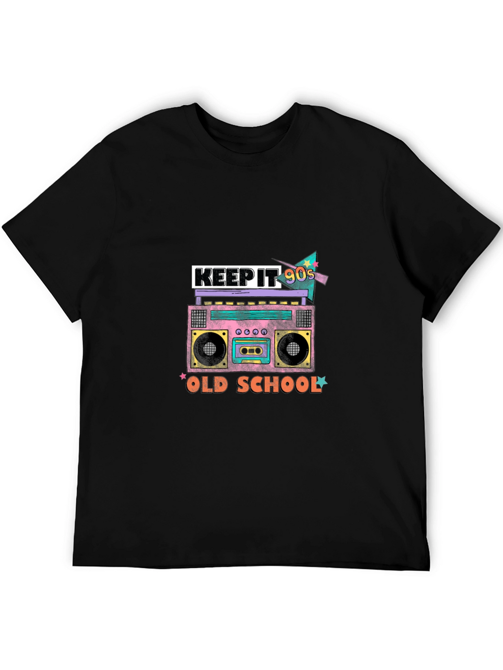 Keep It 90s Old School Black Graphic Tee