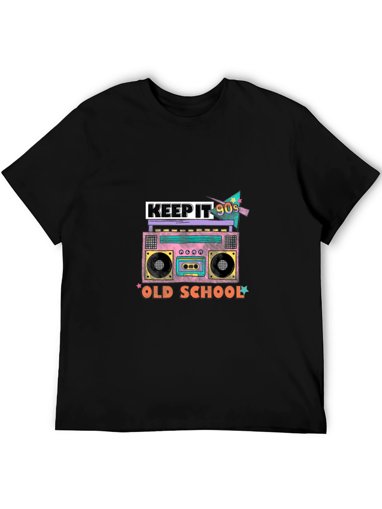 Keep It 90s Old School Black Graphic Tee