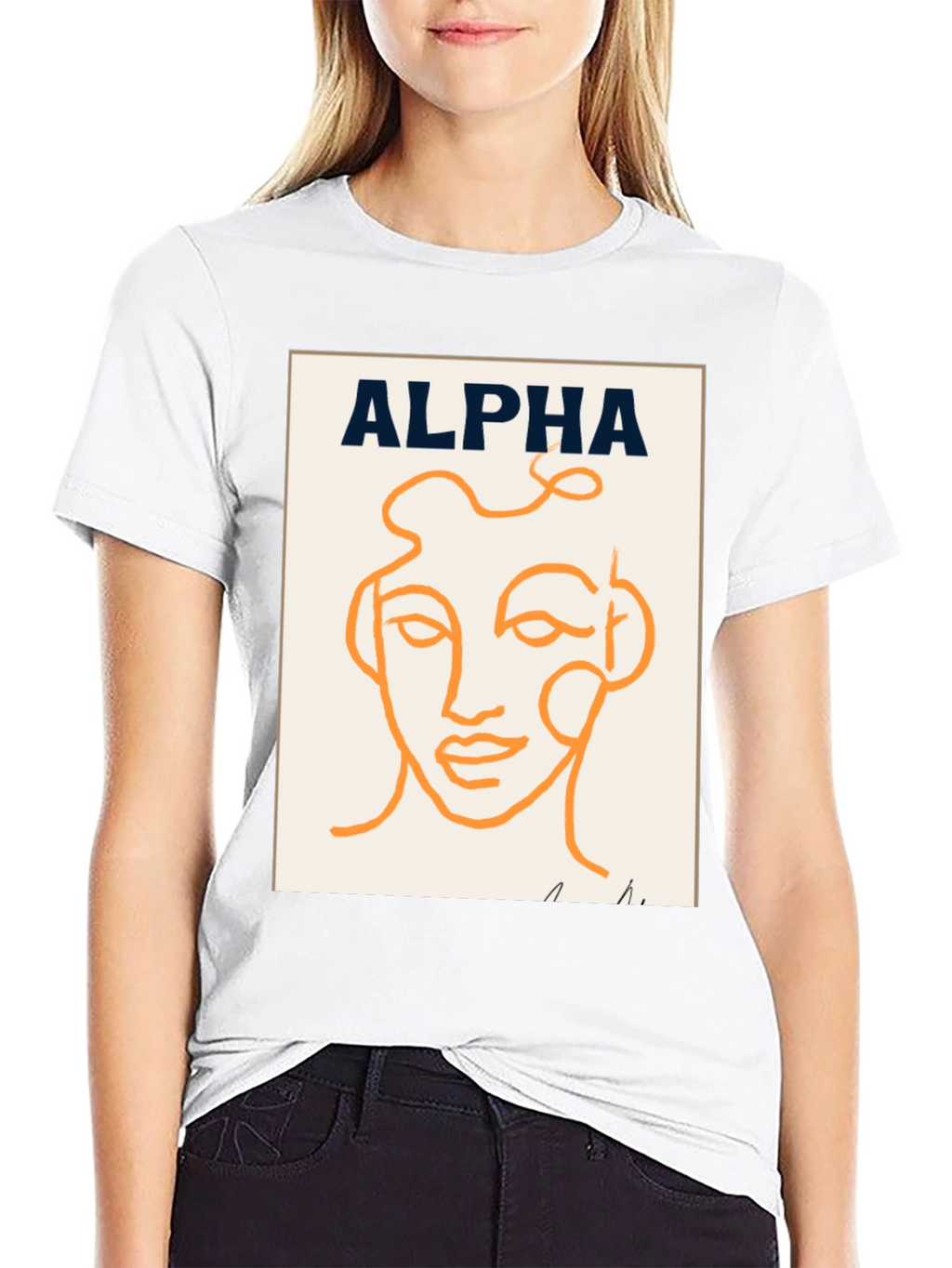 Alpha Abstract Face Graphic Tee - Modern Art T-Shirt