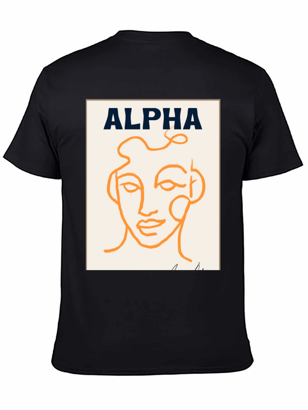 Alpha Abstract Face Graphic Tee - Modern Art T-Shirt