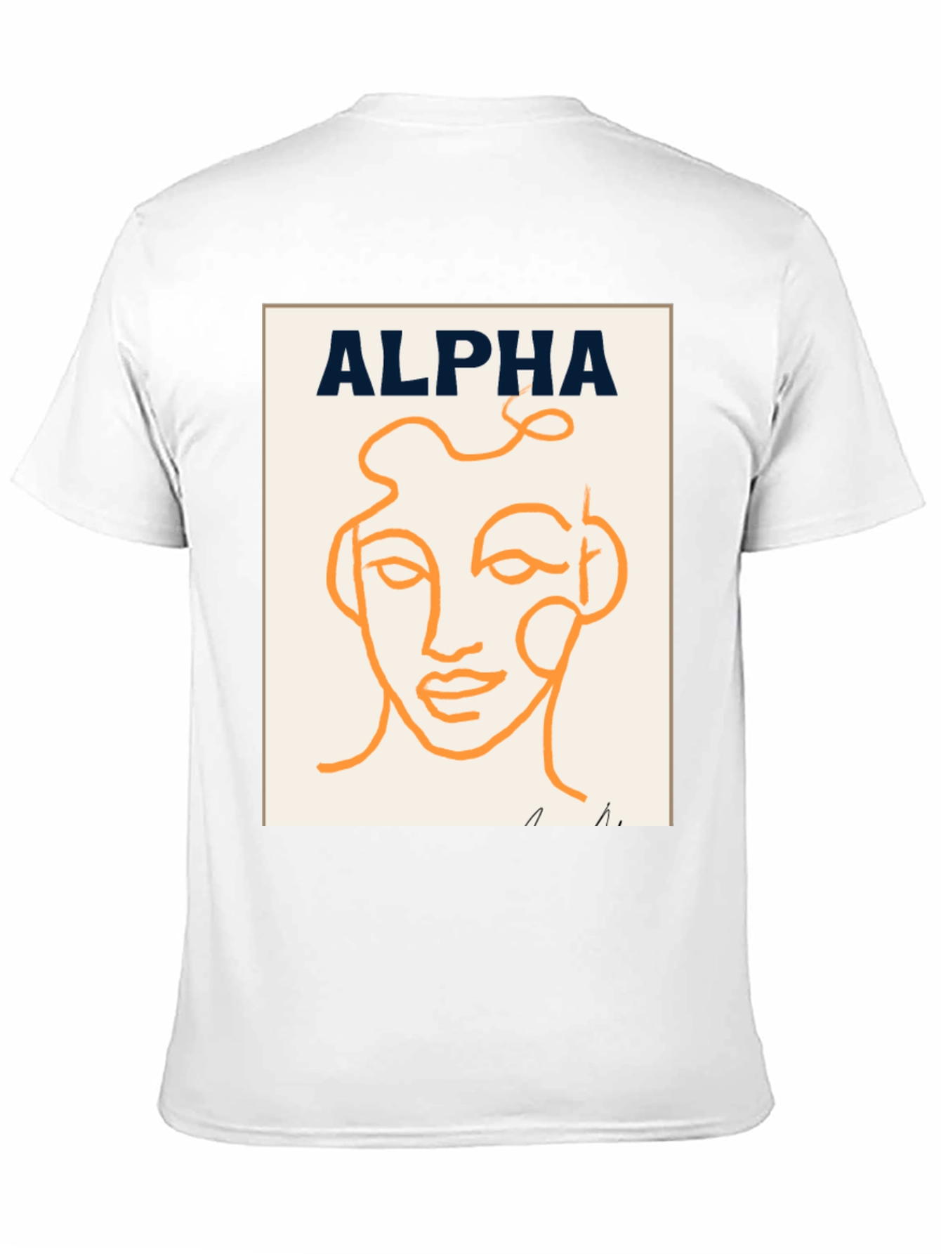 Alpha Abstract Face Graphic Tee - Modern Art T-Shirt