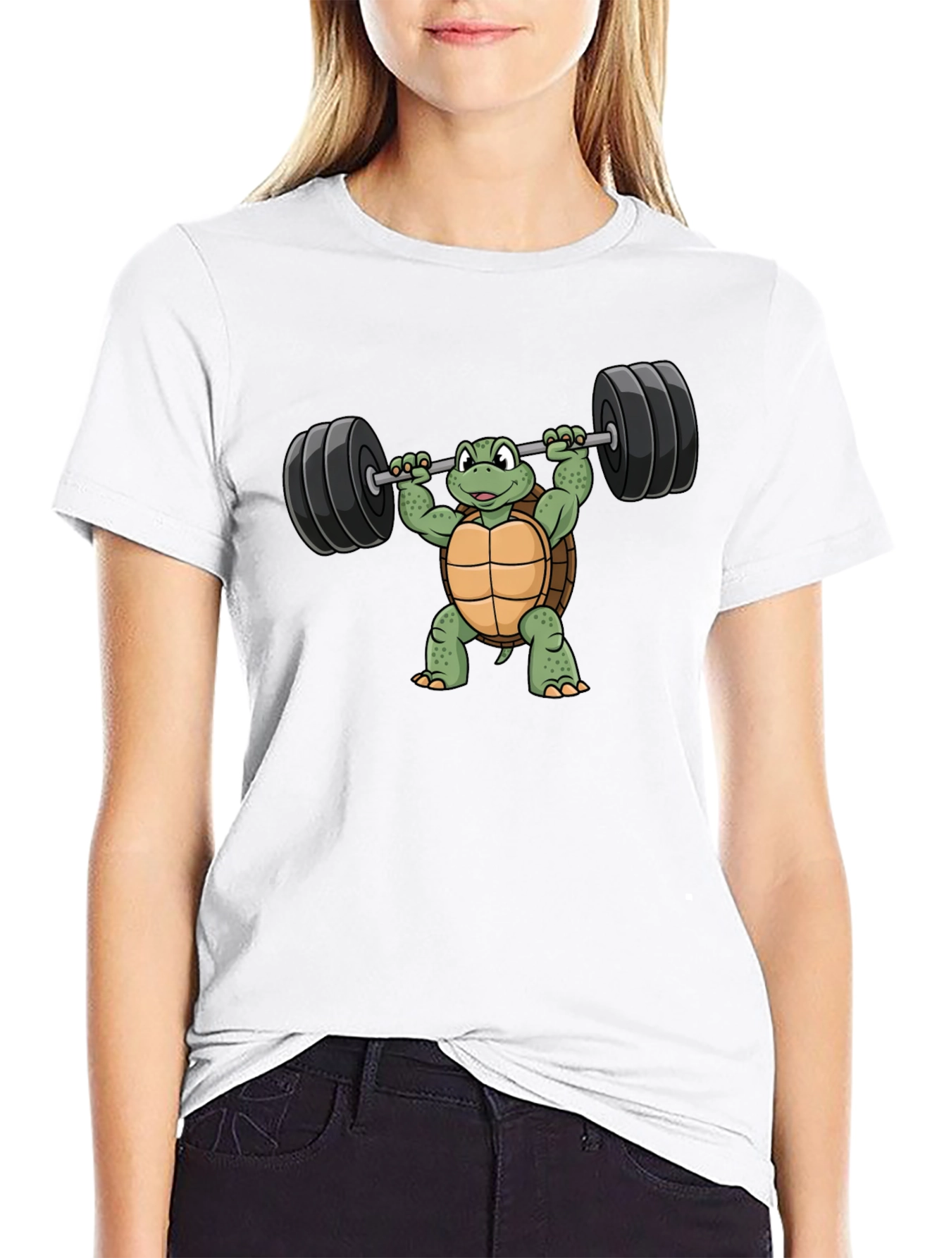 Turtle Lifting Barbell Graphic T-Shirt