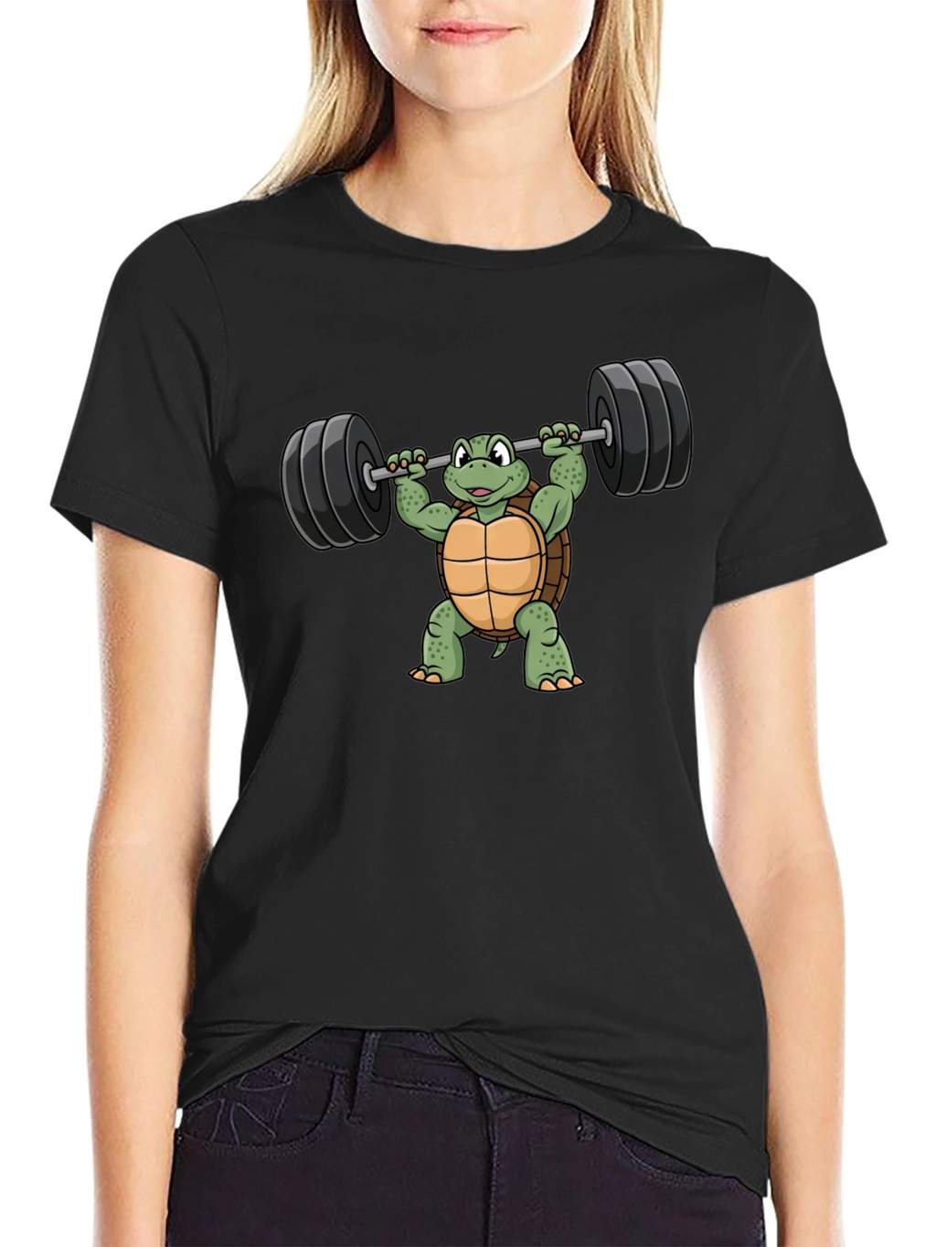Turtle Lifting Barbell Graphic T-Shirt