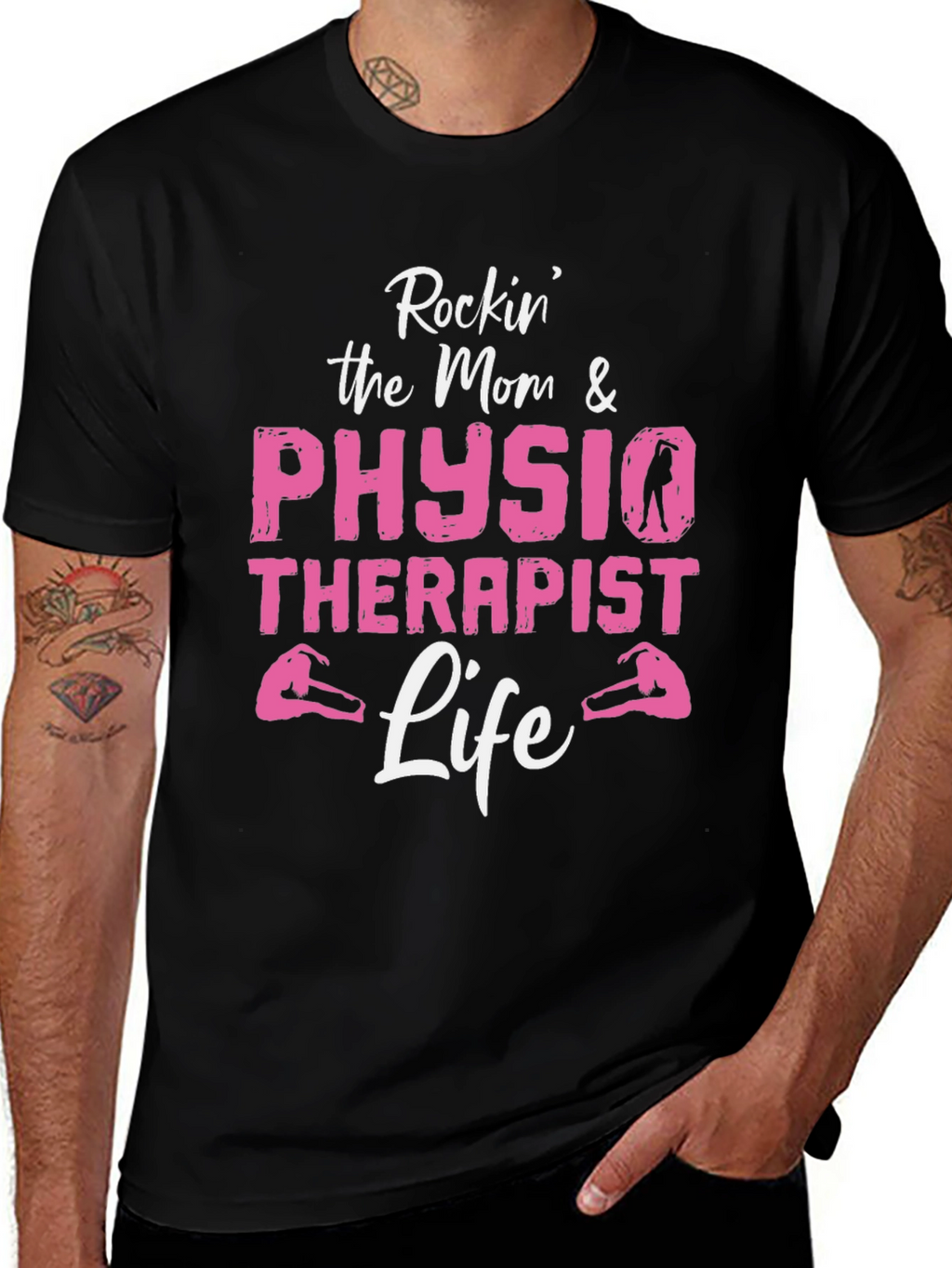 Rockin Mom & Physio Therapist Life Graphic Tee