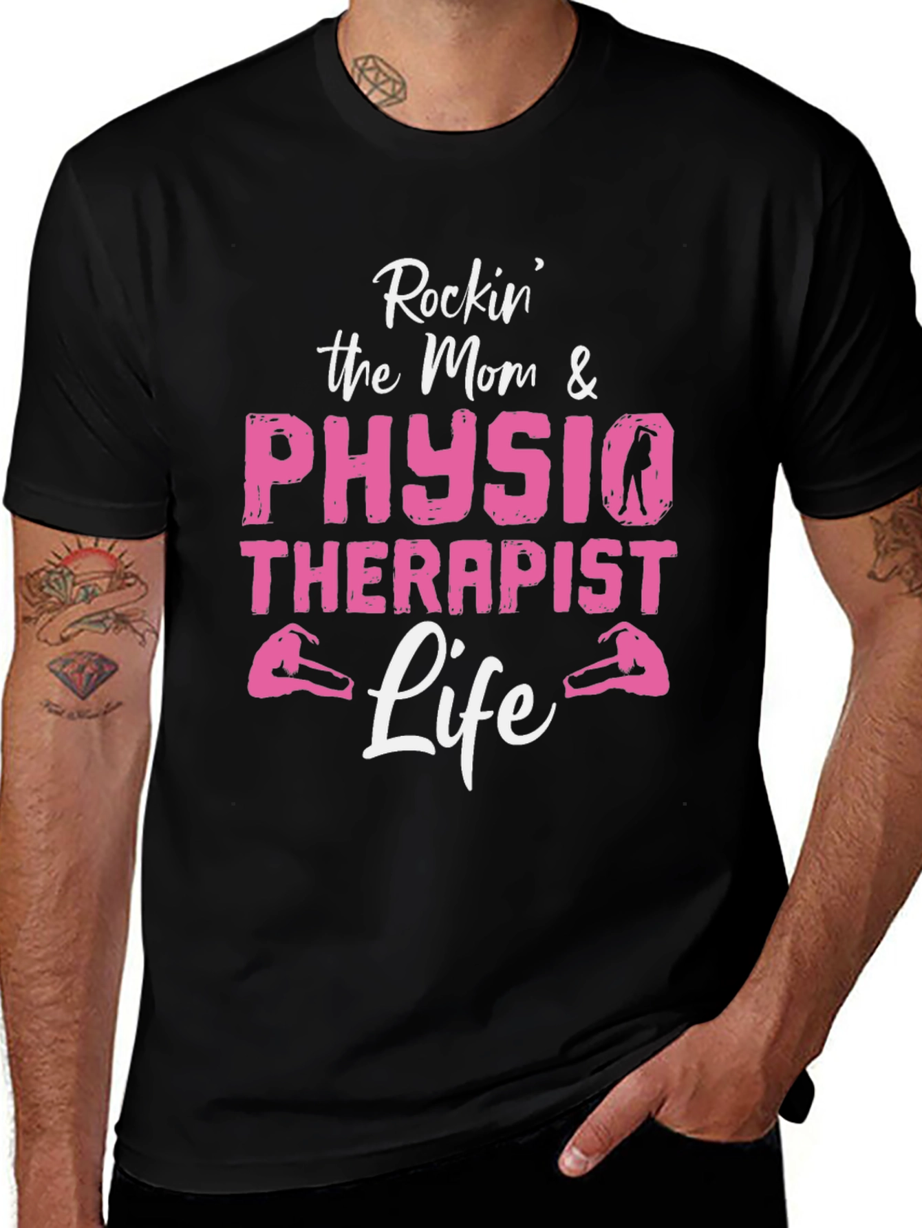 Rockin Mom & Physio Therapist Life Graphic Tee