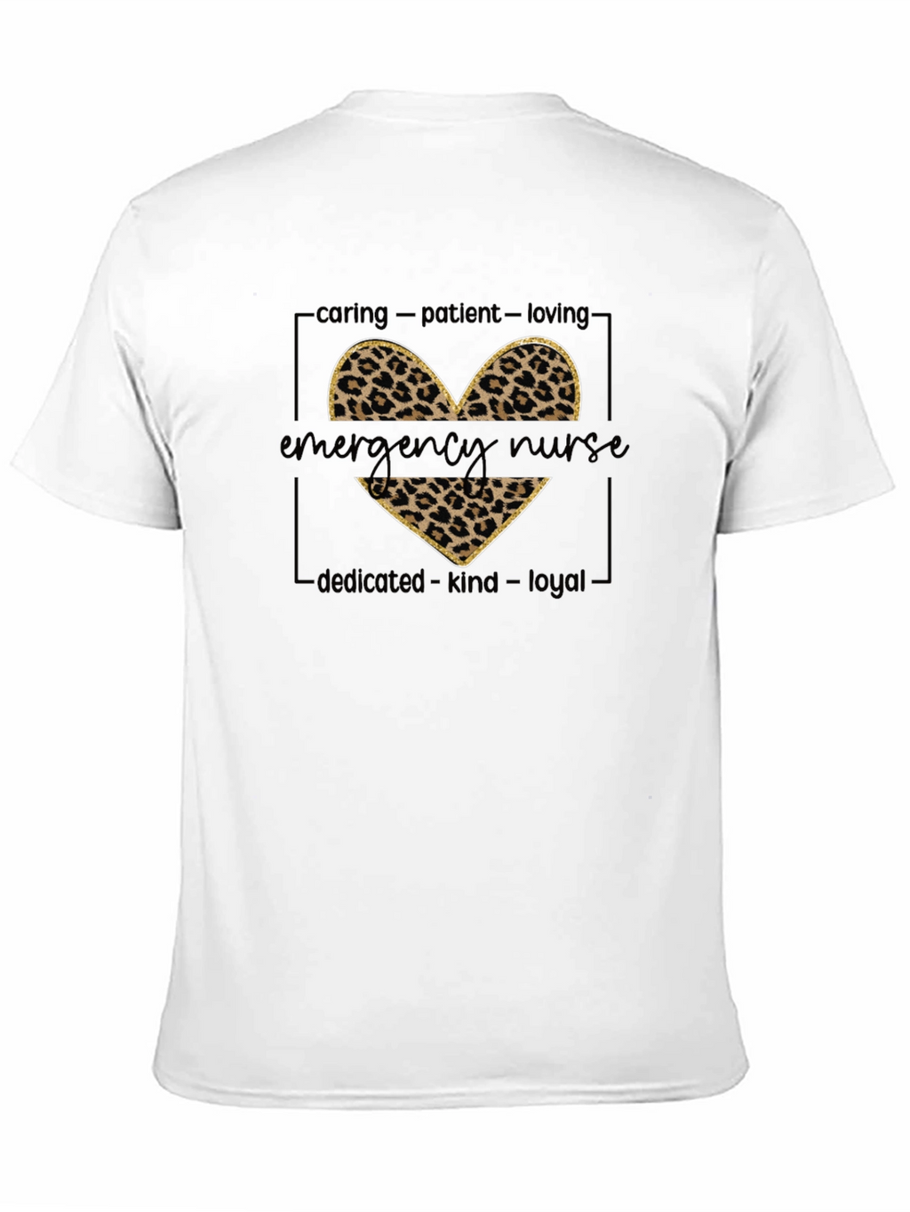 Emergency Nurse Leopard Heart T-Shirt
