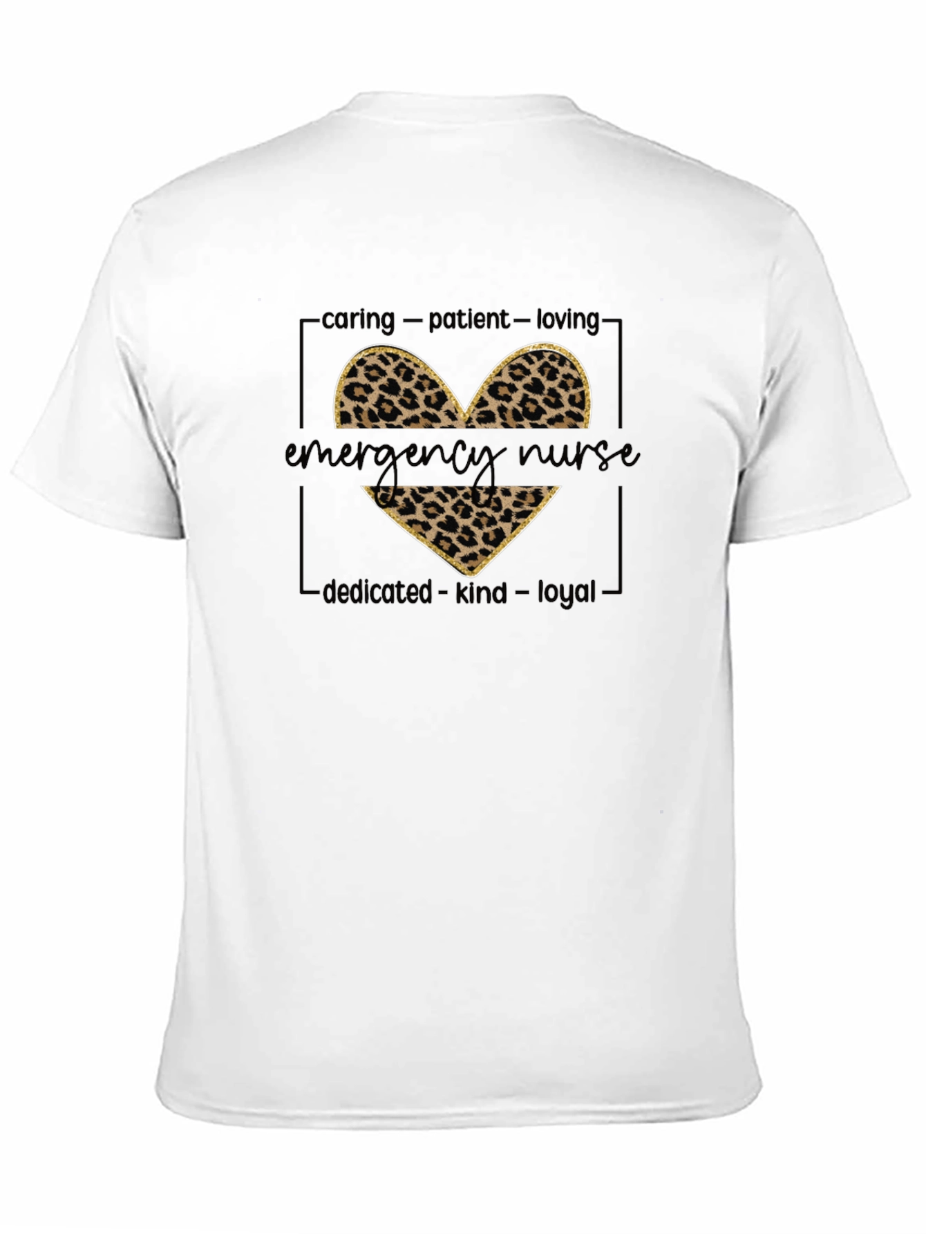 Emergency Nurse Leopard Heart T-Shirt