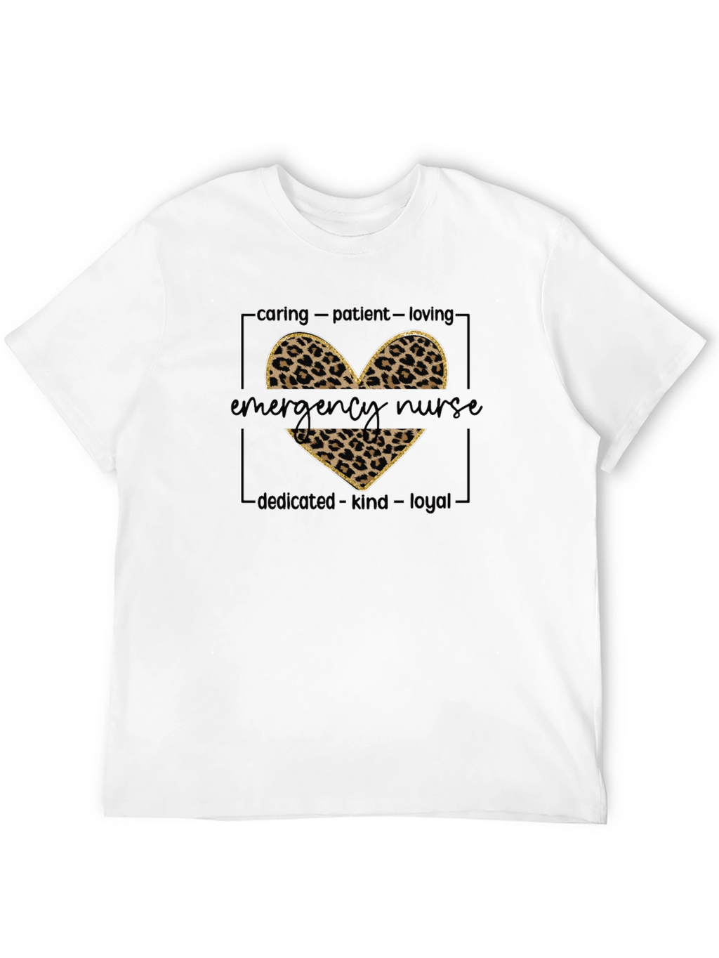 Emergency Nurse Leopard Heart T-Shirt