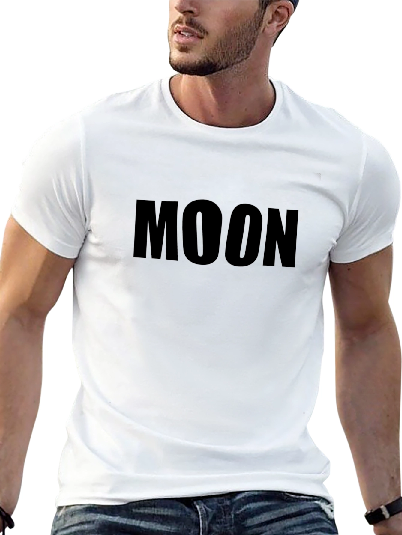 Moon Graphic Black T-Shirt - Casual Comfort