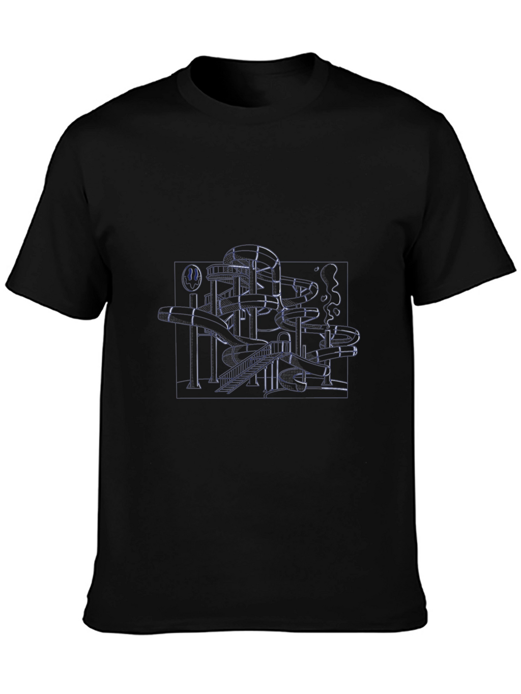 Abstract Line Art Black T-Shirt