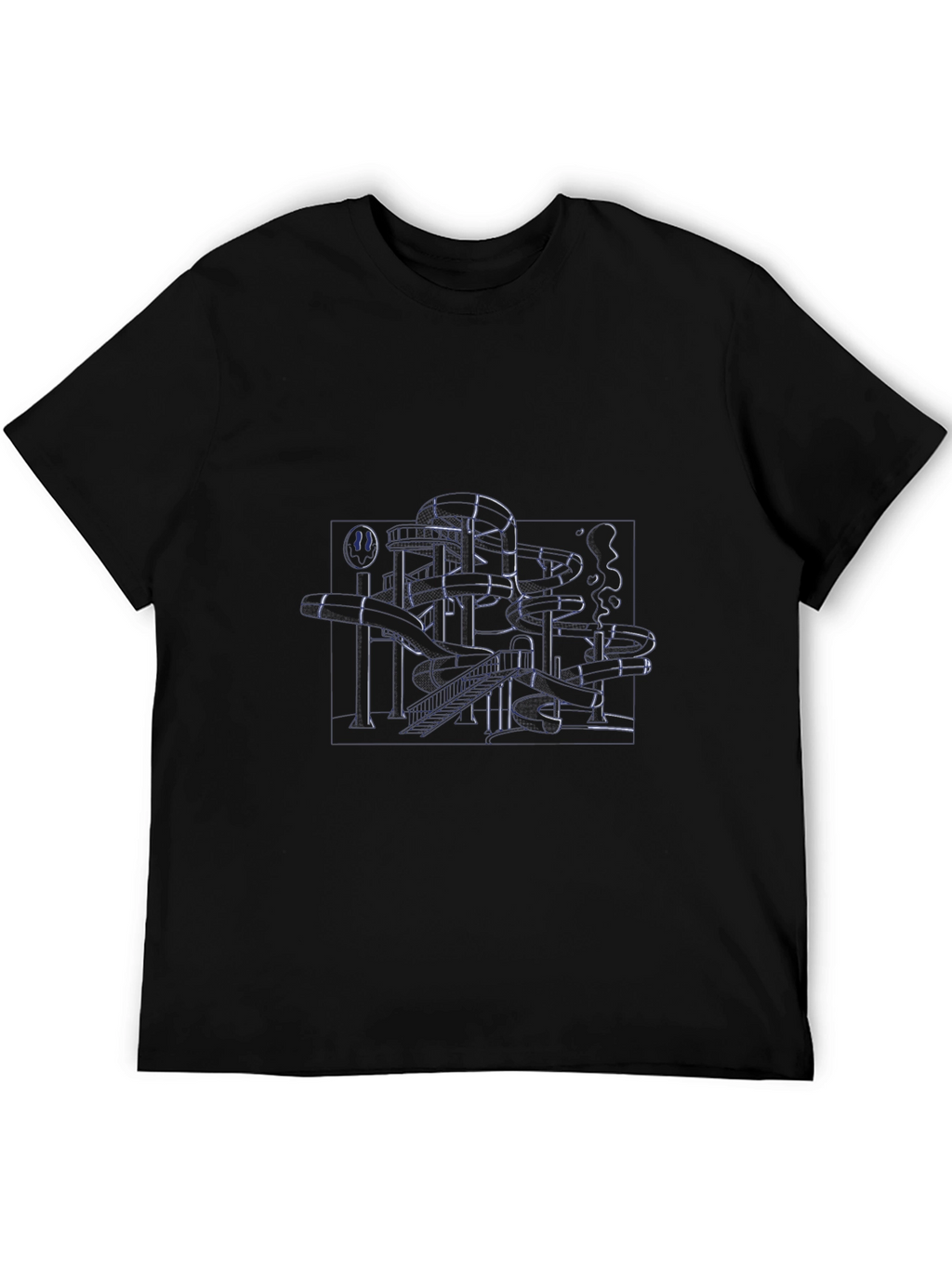 Abstract Line Art Black T-Shirt