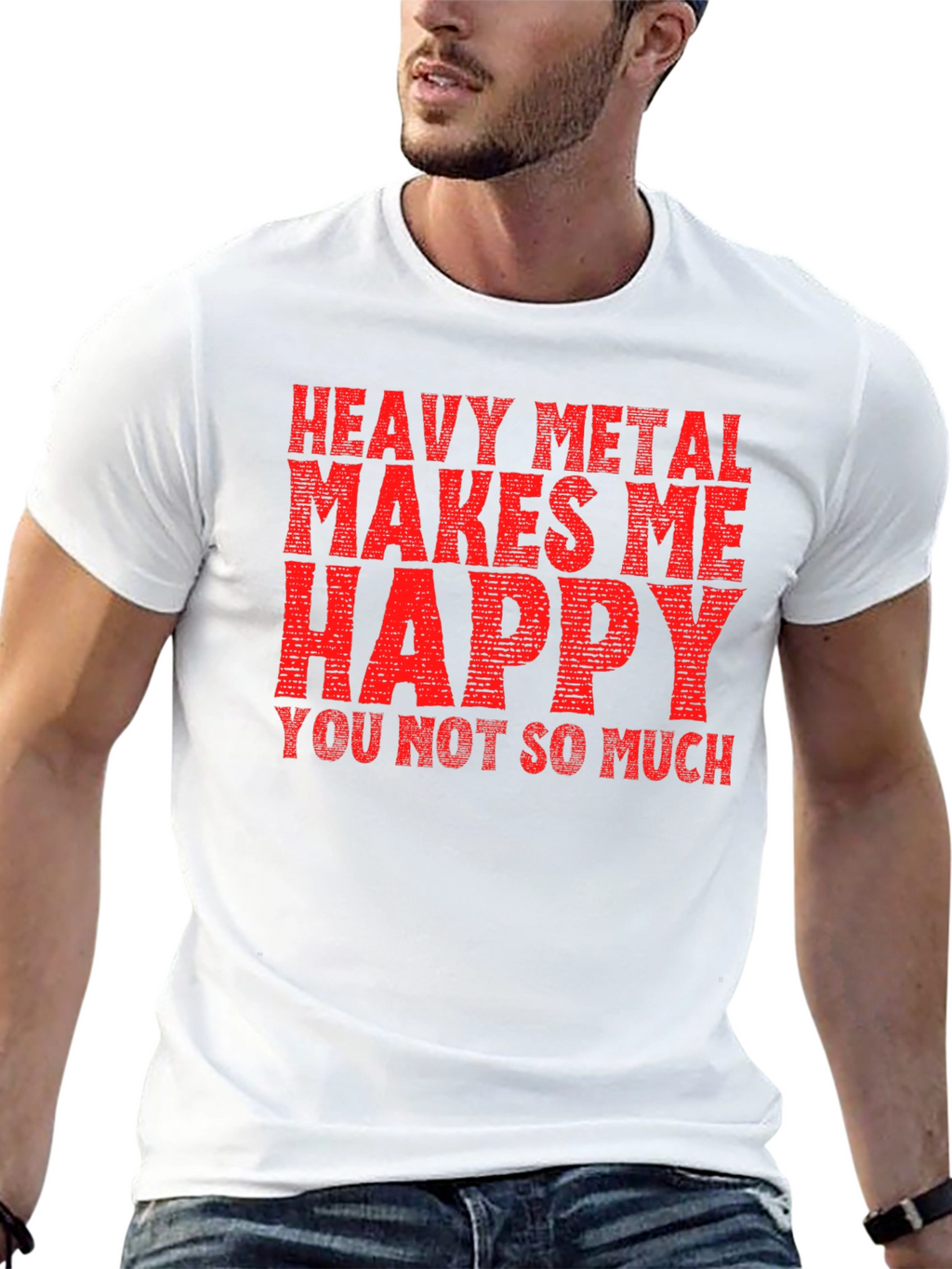 Heavy Metal Makes Me Happy Graphic T-Shirt