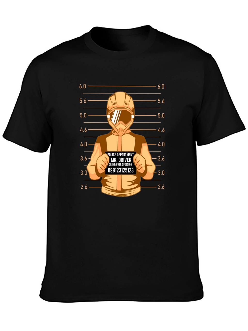 Driver Mugshot Graphic Tee - Speeding Crime Humor