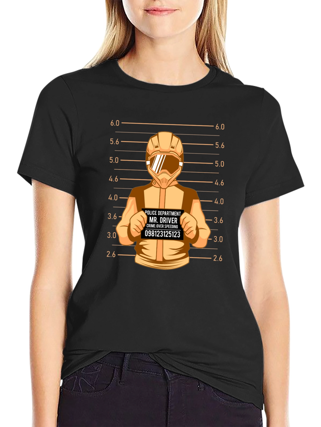 Driver Mugshot Graphic Tee - Speeding Crime Humor