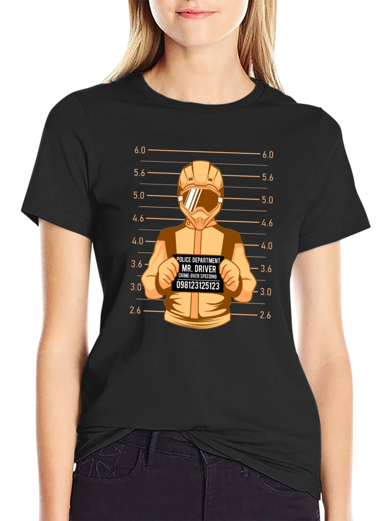 Driver Mugshot Graphic Tee - Speeding Crime Humor