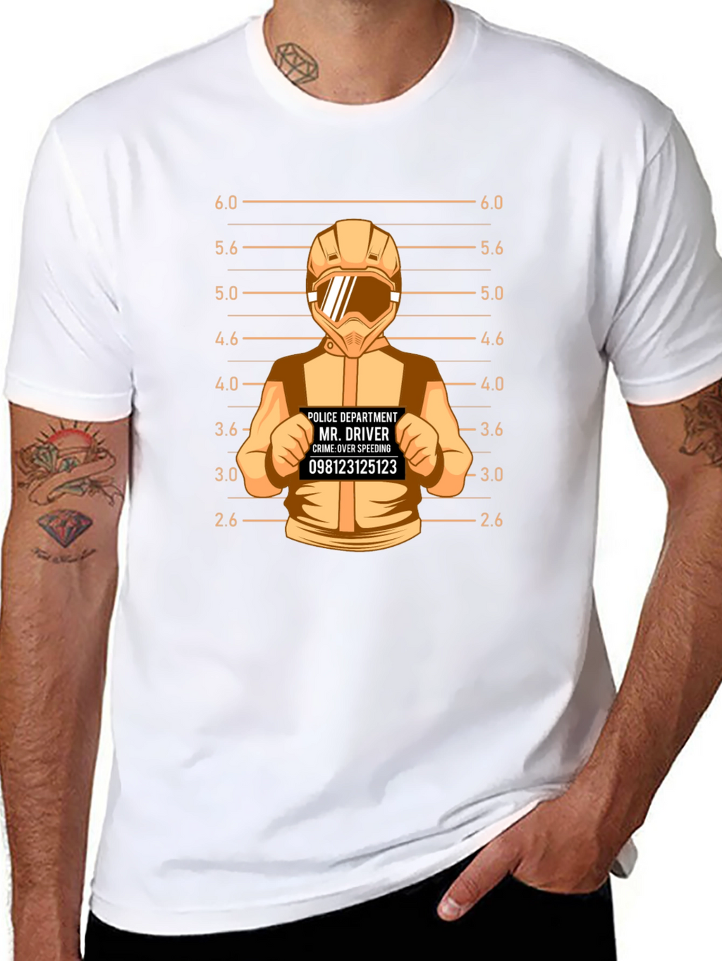 Driver Mugshot Graphic Tee - Speeding Crime Humor