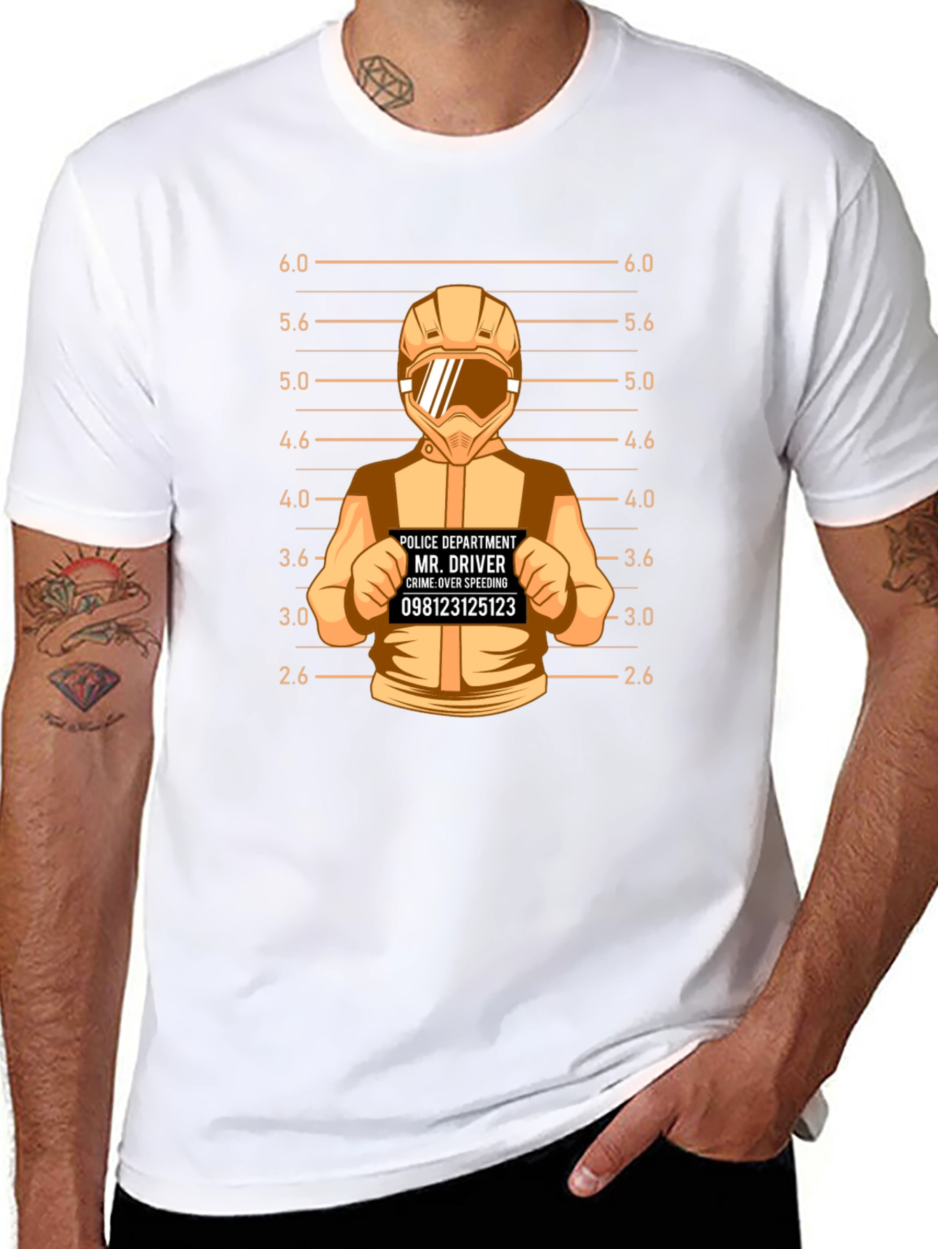 Driver Mugshot Graphic Tee - Speeding Crime Humor