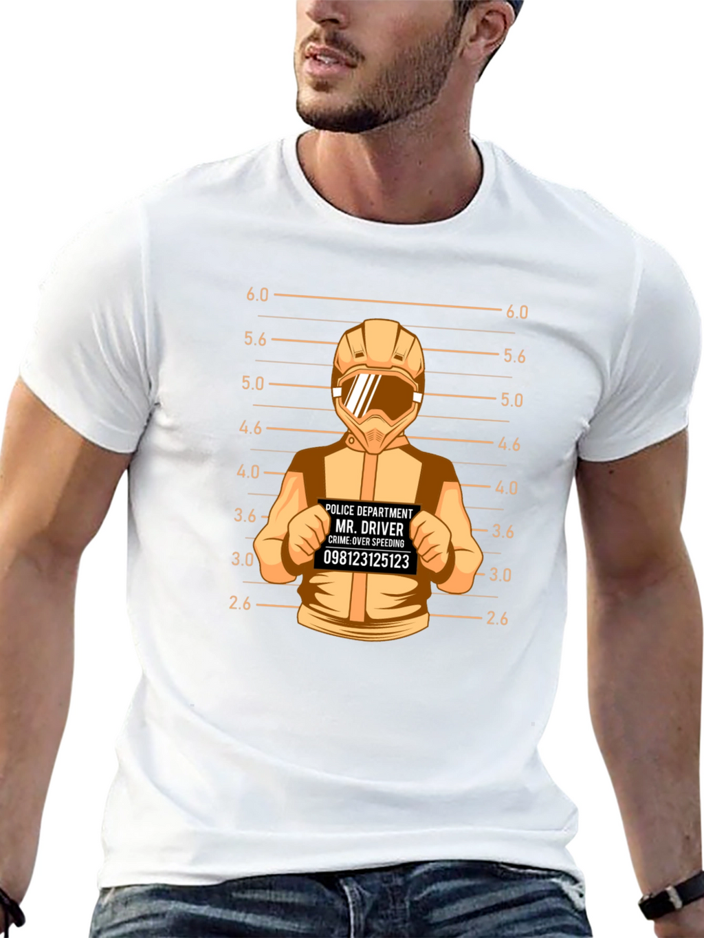 Driver Mugshot Graphic Tee - Speeding Crime Humor