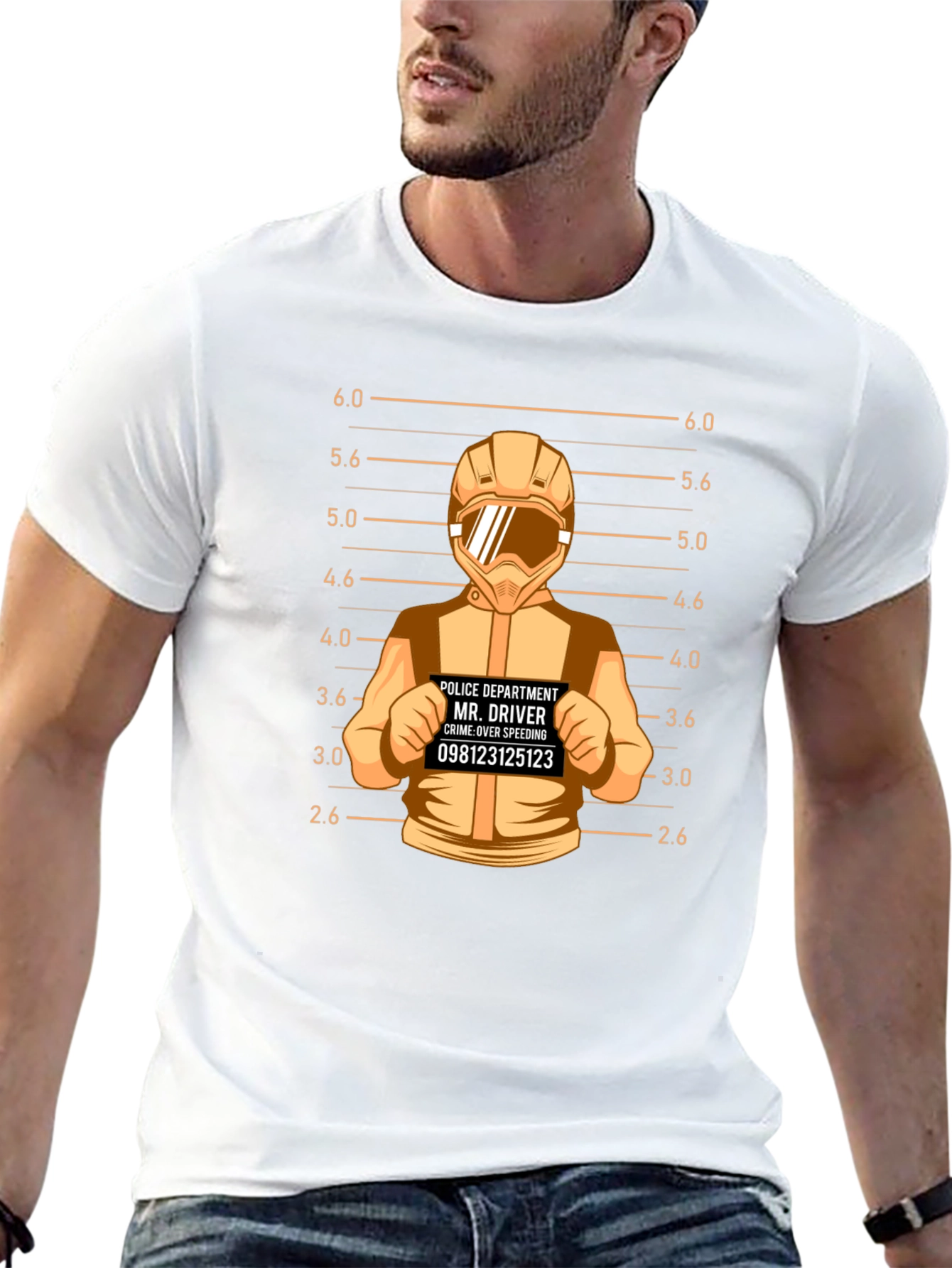 Driver Mugshot Graphic Tee - Speeding Crime Humor